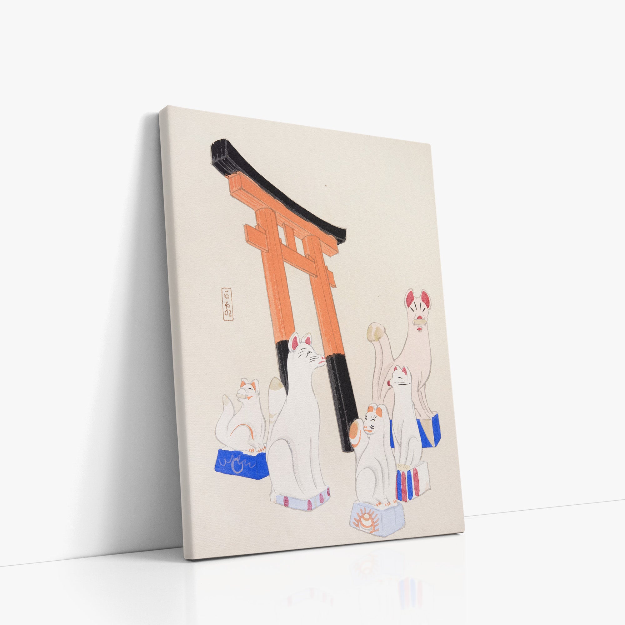 Kyosen's Collected Illustrations of Japanese Toys Nr. 49 ("Guardian Foxes of Torii Gate")