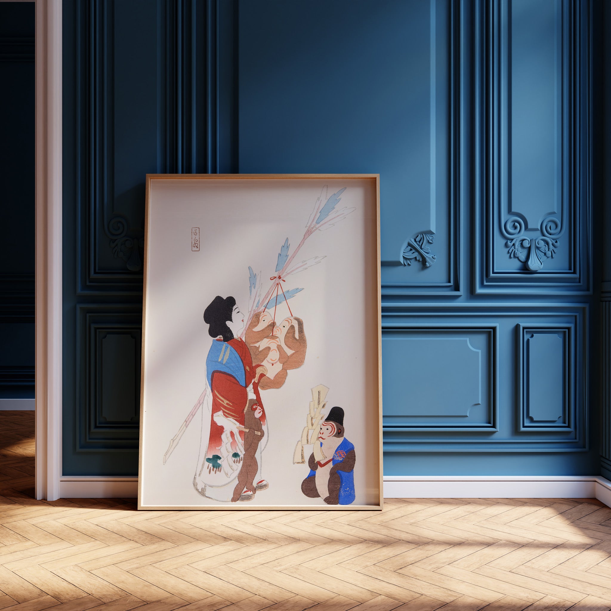 Design Concept No. 12 for Kawasaki Kyosen: Kyosen’s Collected Illustrations of Japanese Toys Nr. 50 ("Harmony of Traditions") Japanese Wall Art