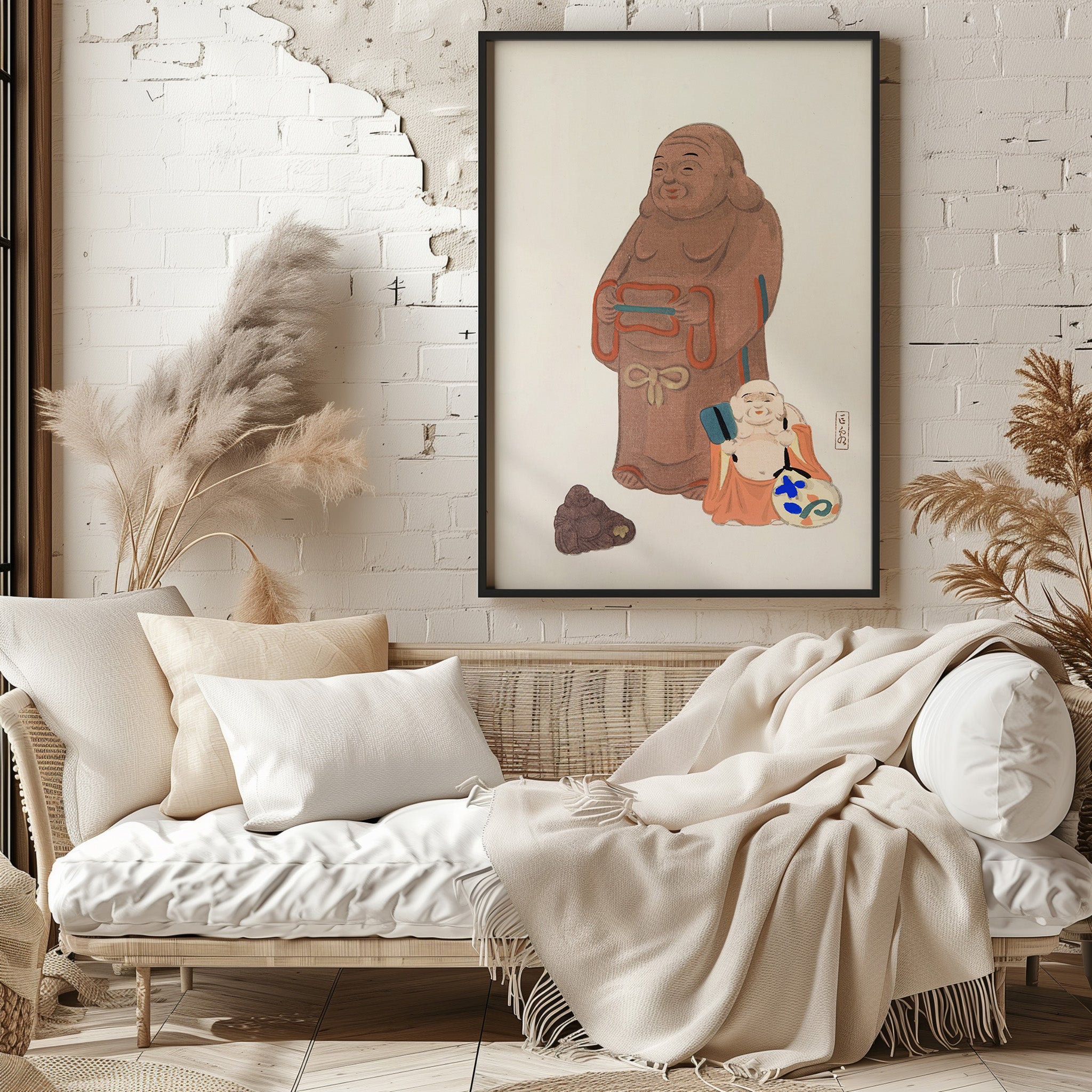 Design Concept No. 29 for Kawasaki Kyosen: Kyosen’s Collected Illustrations of Japanese Toys Nr. 51 ("Serene Statues") Japanese Wall Art