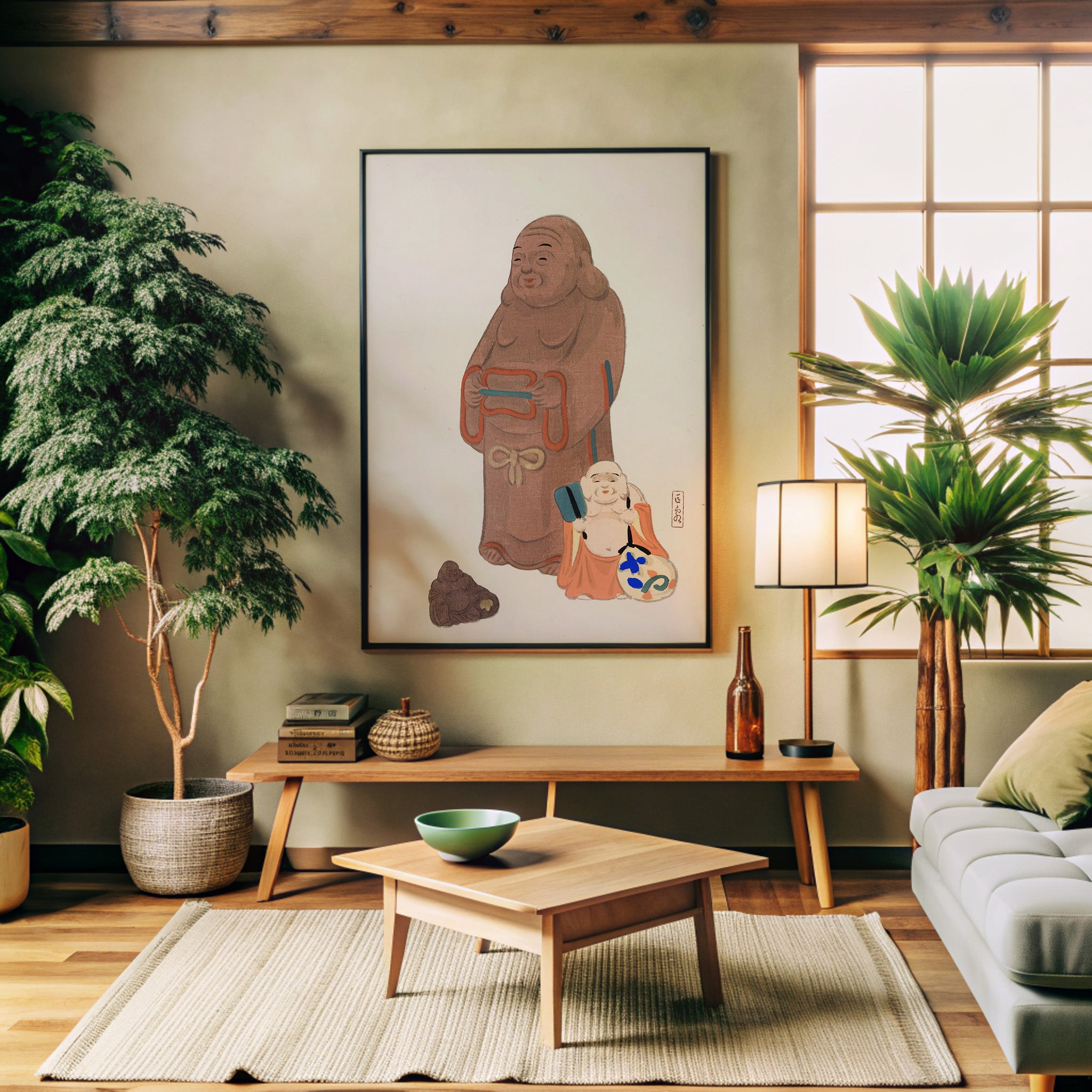 Design Concept No. 32 for Kawasaki Kyosen: Kyosen’s Collected Illustrations of Japanese Toys Nr. 51 ("Serene Statues") Japanese Wall Art