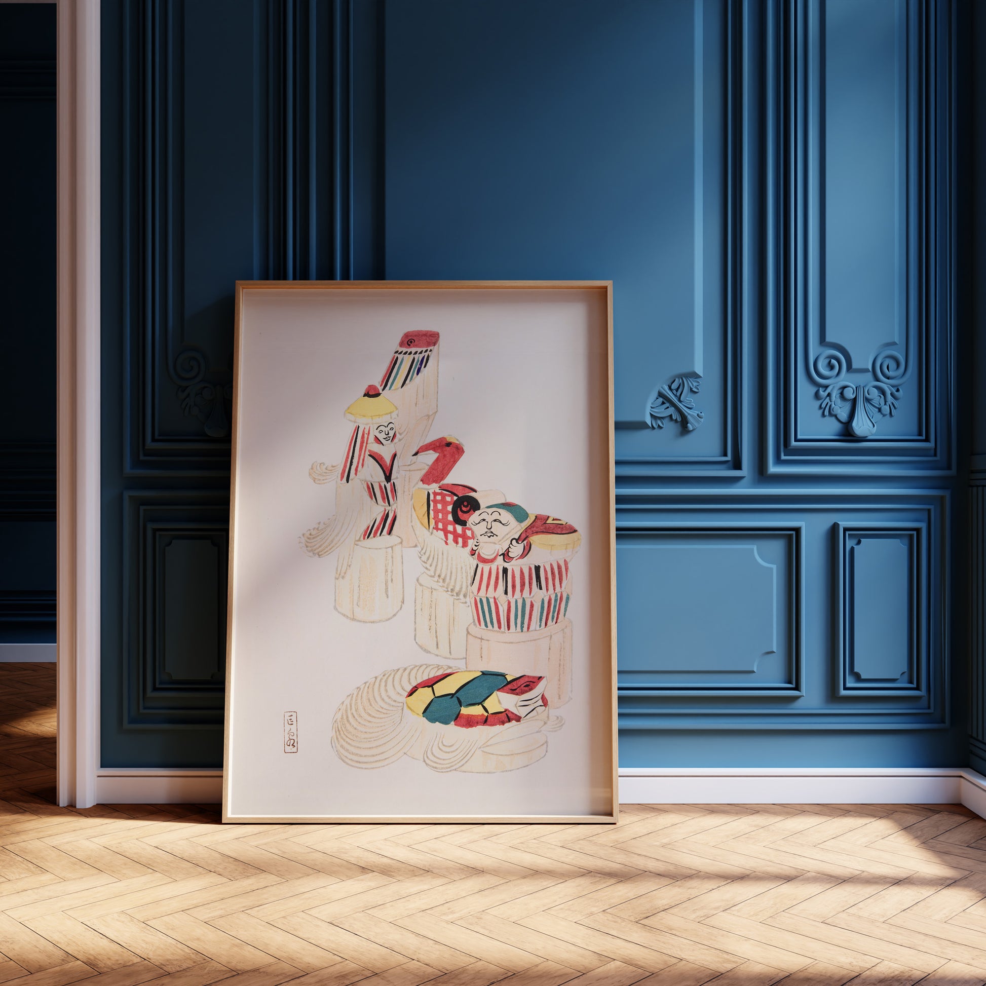 Design Concept No. 12 for Kawasaki Kyosen: Kyosen’s Collected Illustrations of Japanese Toys Nr. 52 ("Ancient Folk Spirits") Japanese Wall Art