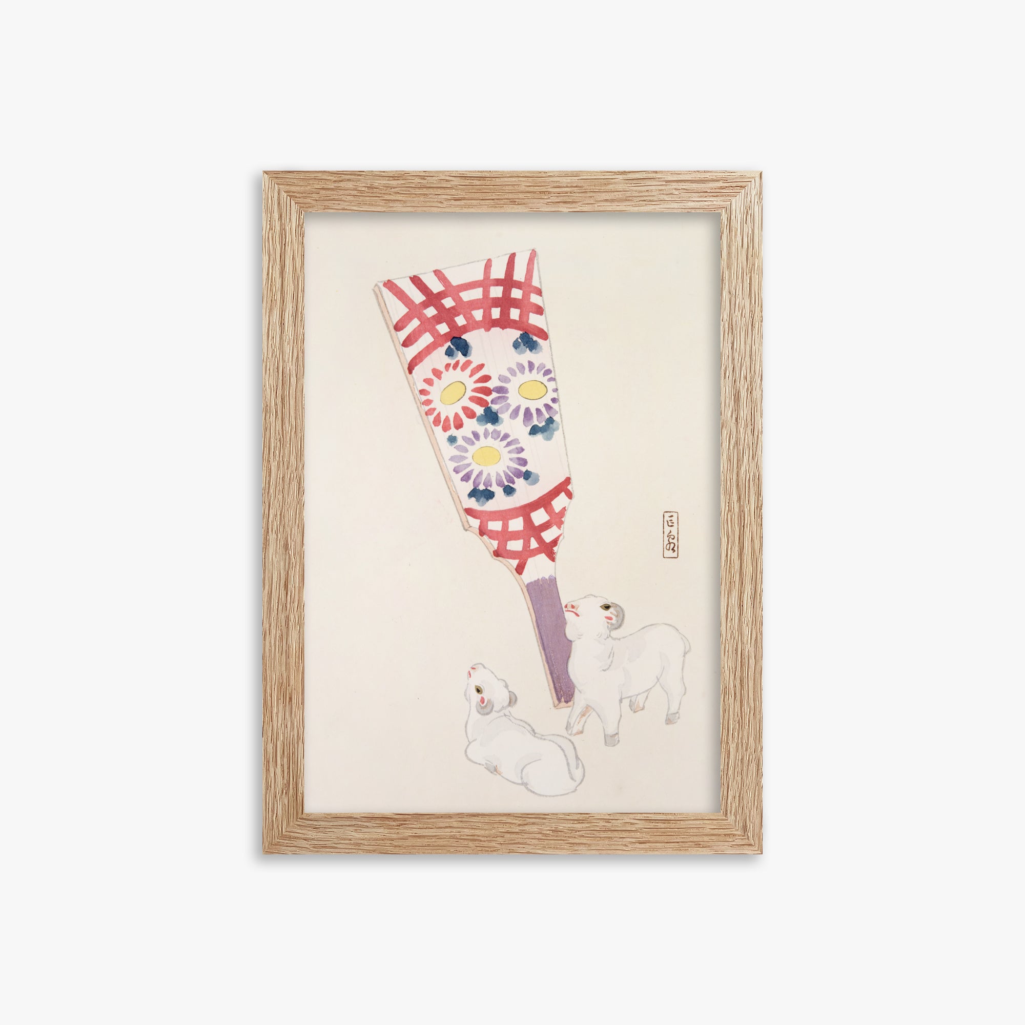 Kyosen's Collected Illustrations of Japanese Toys Nr. 54 ("Playful Spirits: Traditional Paddle and Lambs")