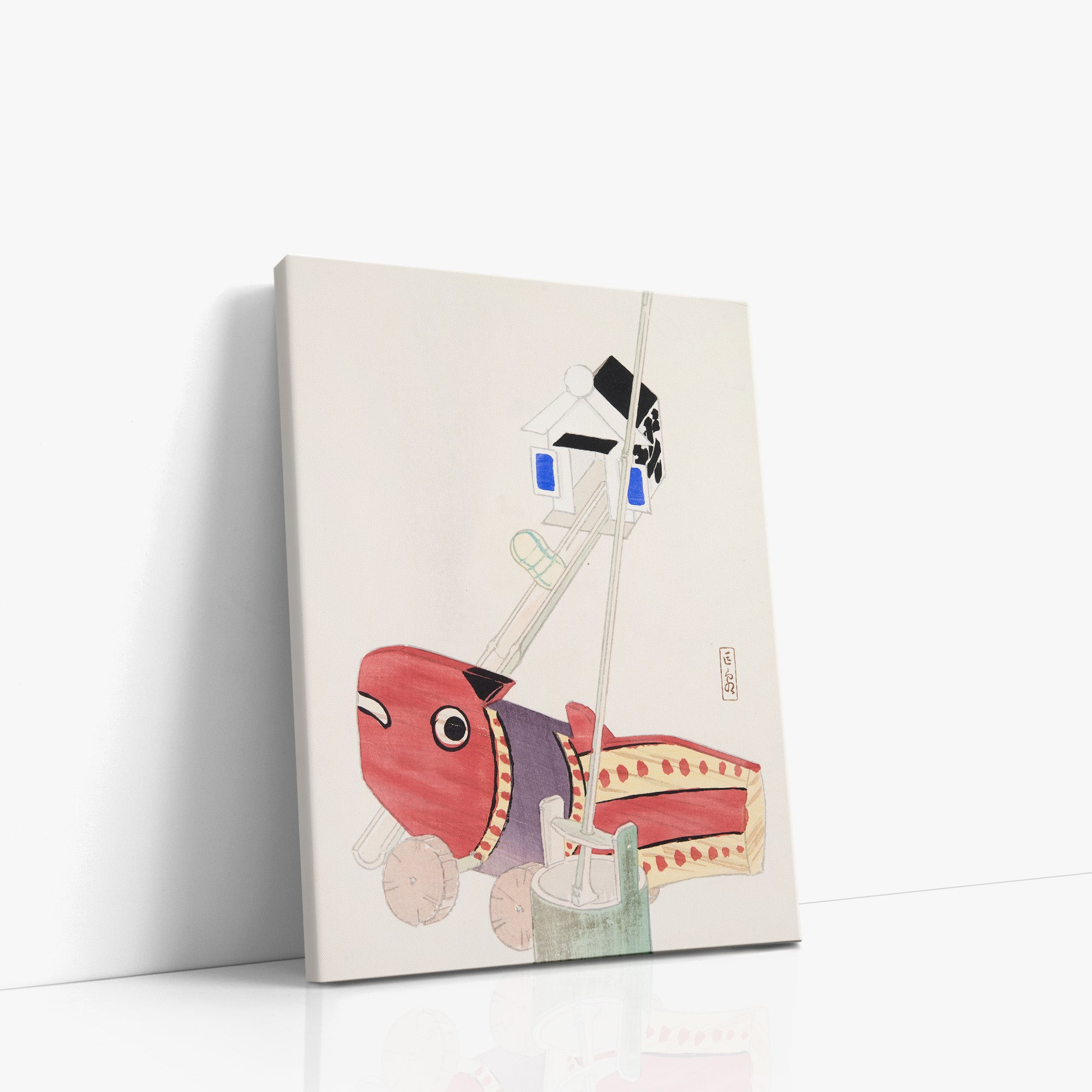 Kawasaki Kyosen’s Collected Illustrations of Japanese Toys No. 55 ("Harbor Guardian"), Vintage Japanese Wall Art Print - Japanese Poster for