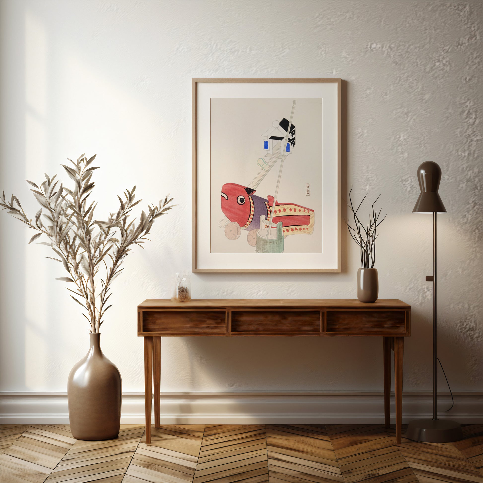 Design Concept No. 37 for Kawasaki Kyosen: Kyosen’s Collected Illustrations of Japanese Toys Nr. 55 ("Harbor Guardian") Japanese Wall Art