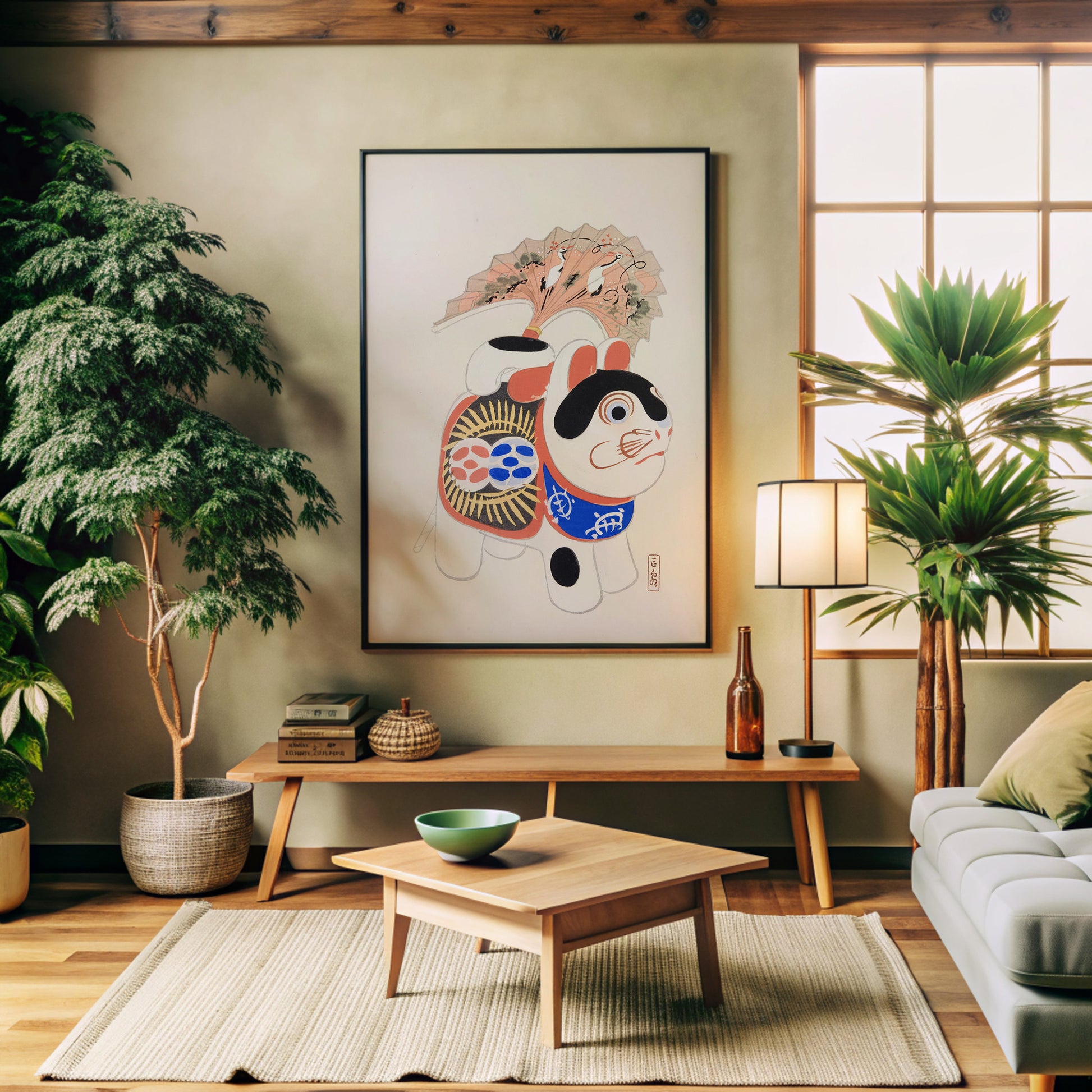 Design Concept No. 32 for Kawasaki Kyosen: Kyosen’s Collected Illustrations of Japanese Toys Nr. 58 ("Lucky Guardian - Vintage Charm") Japanese Wall Art