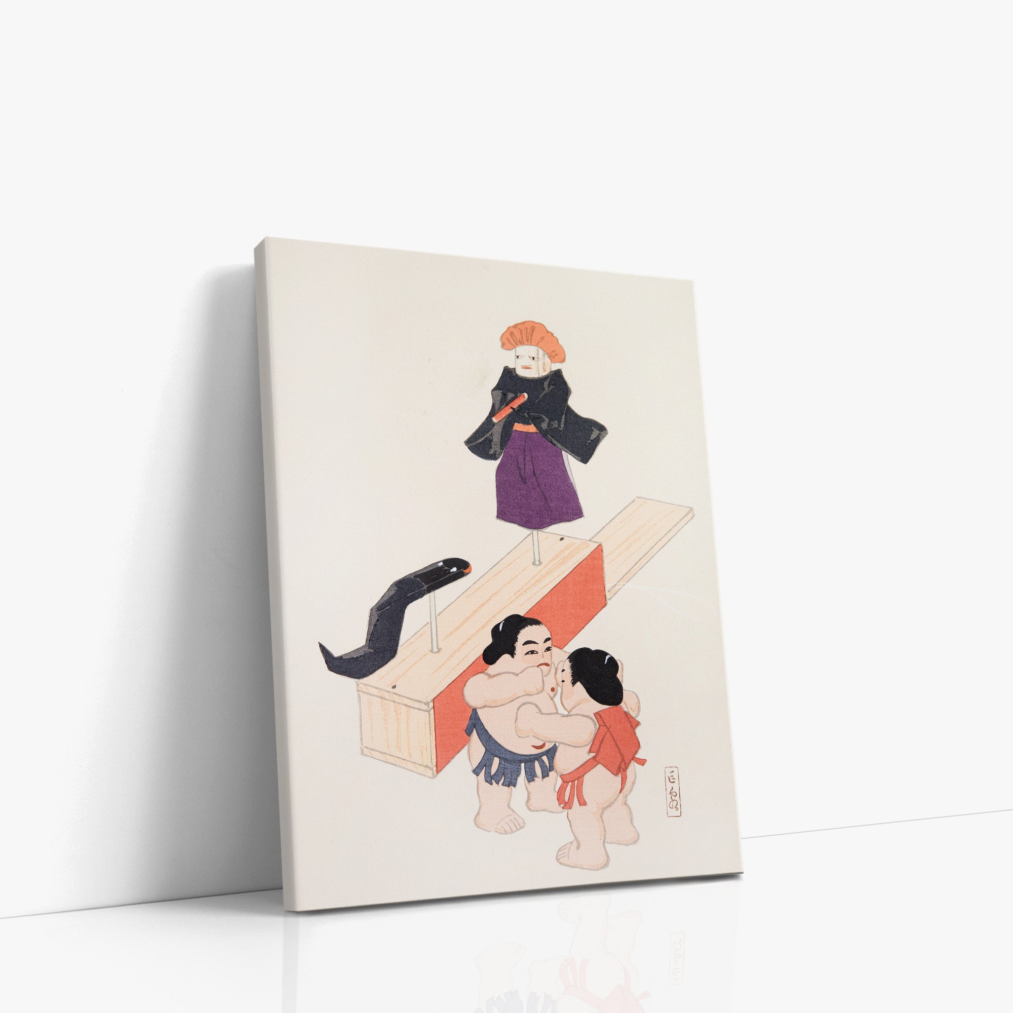 Kyosen's Collected Illustrations of Japanese Toys Nr. 61 ("Traditional Japanese Doll Scene")
