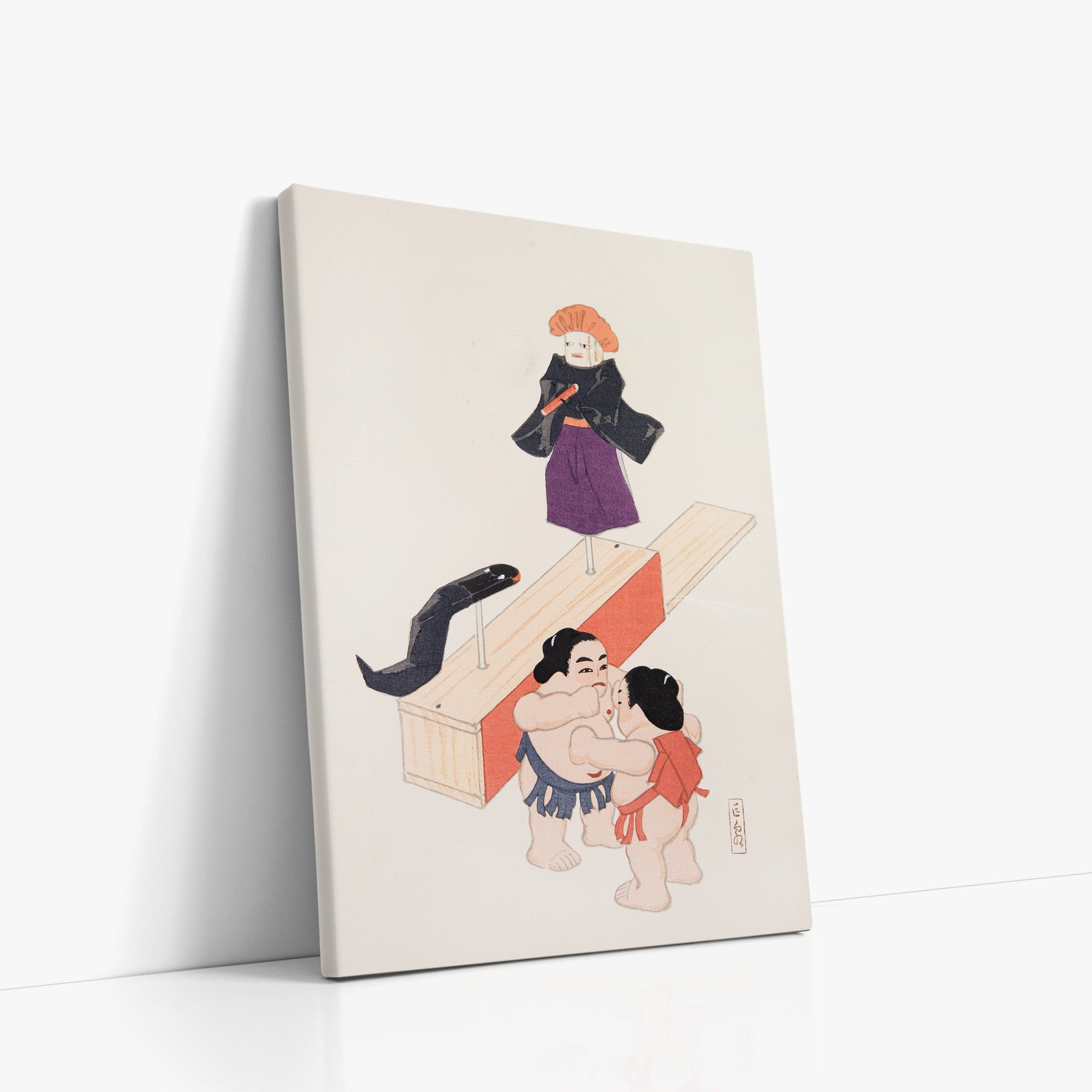 Kyosen's Collected Illustrations of Japanese Toys Nr. 61 ("Traditional Japanese Doll Scene")