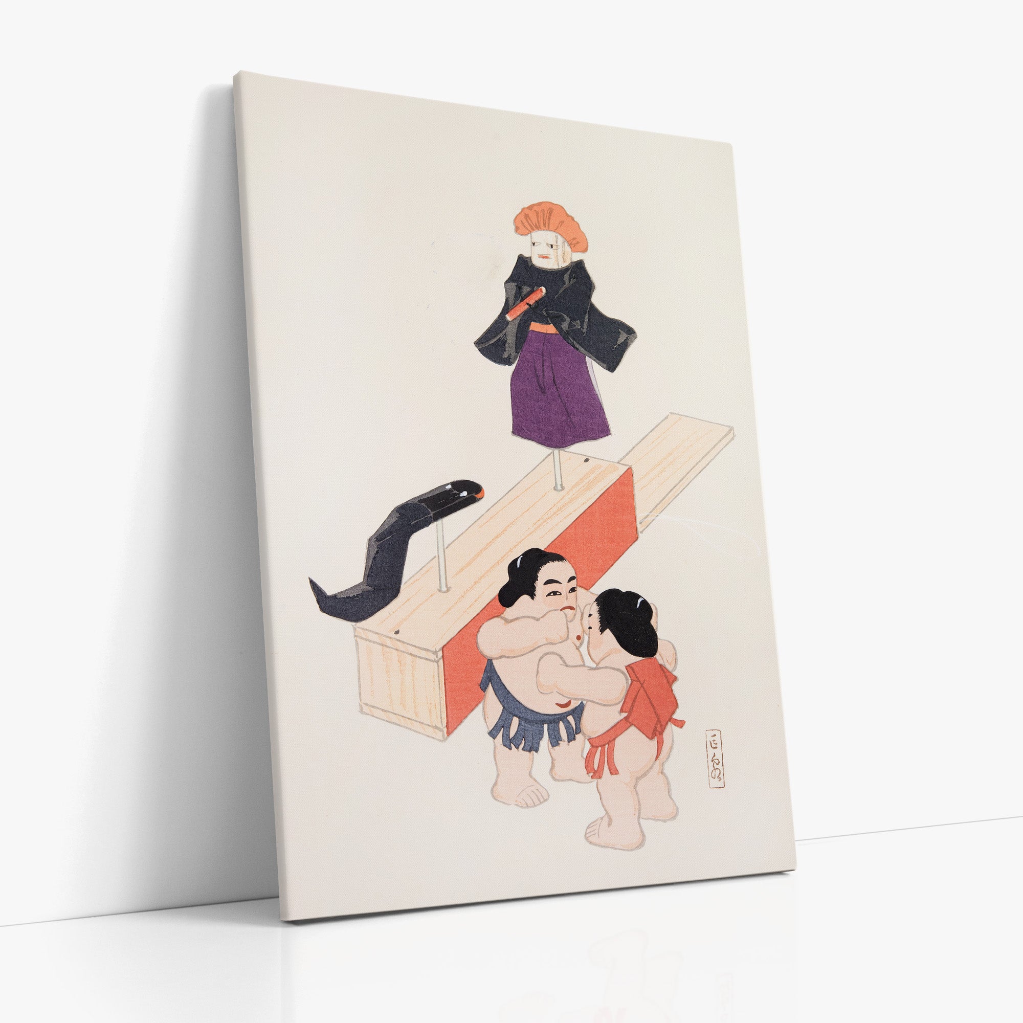 Kyosen's Collected Illustrations of Japanese Toys Nr. 61 ("Traditional Japanese Doll Scene")