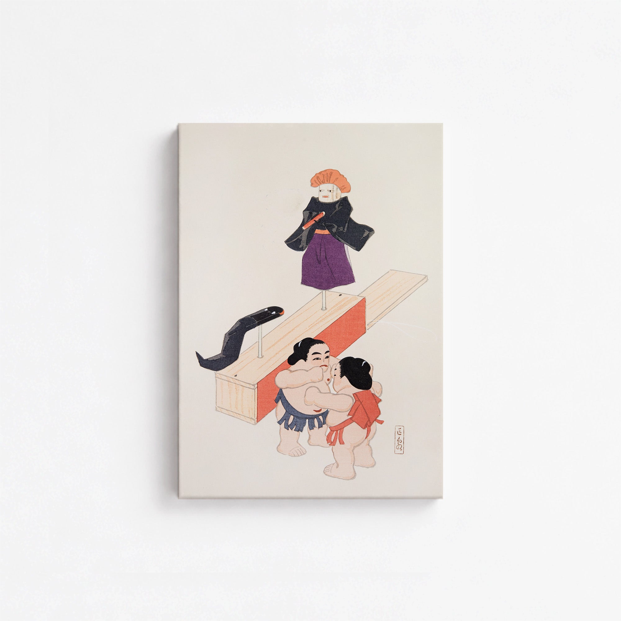 Kyosen's Collected Illustrations of Japanese Toys Nr. 61 ("Traditional Japanese Doll Scene")