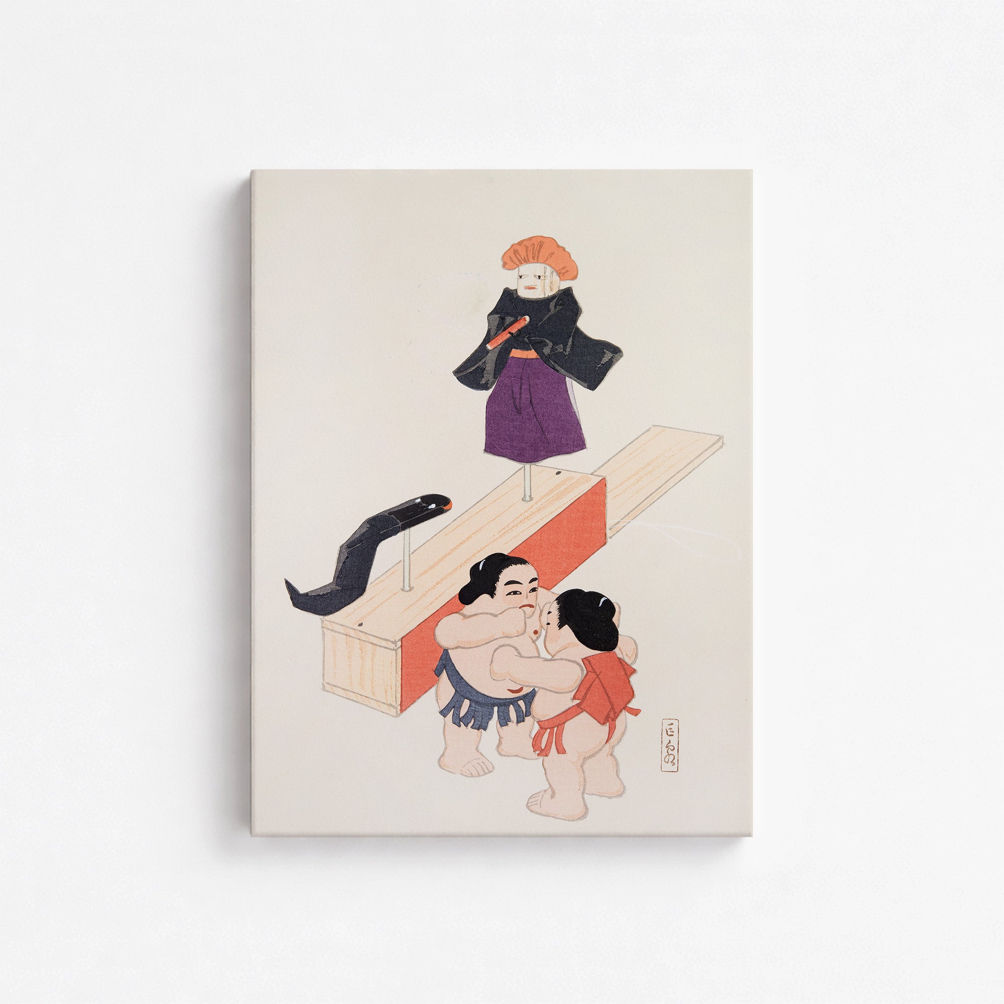 Kyosen's Collected Illustrations of Japanese Toys Nr. 61 ("Traditional Japanese Doll Scene")