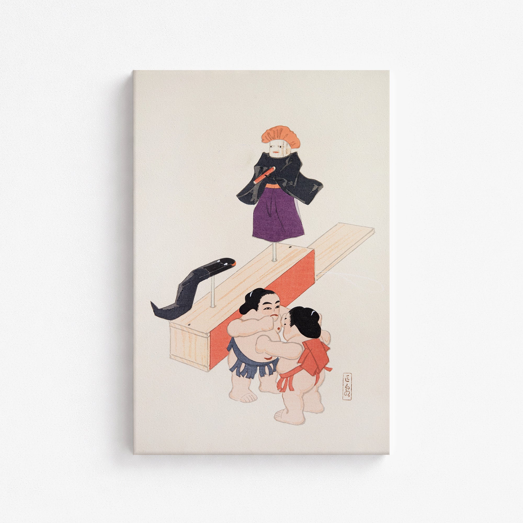 Kyosen's Collected Illustrations of Japanese Toys Nr. 61 ("Traditional Japanese Doll Scene")