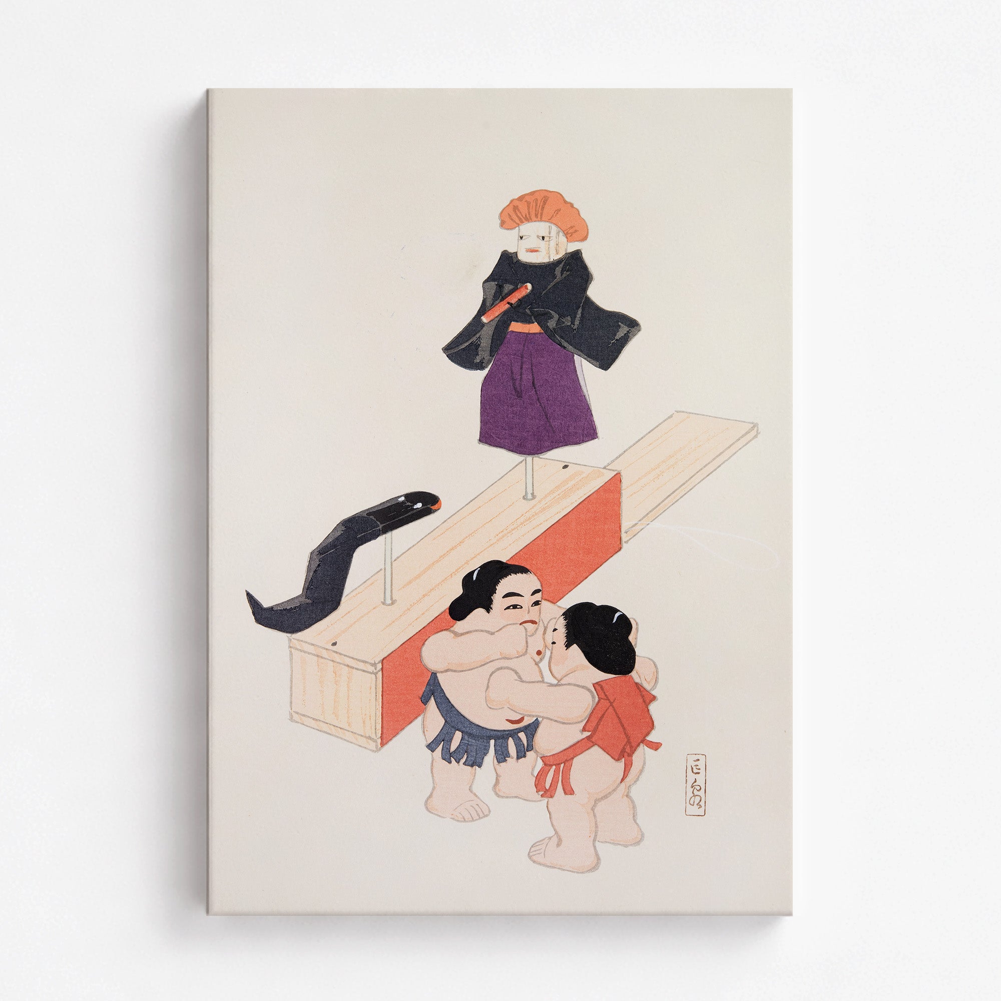 Kyosen's Collected Illustrations of Japanese Toys Nr. 61 ("Traditional Japanese Doll Scene")