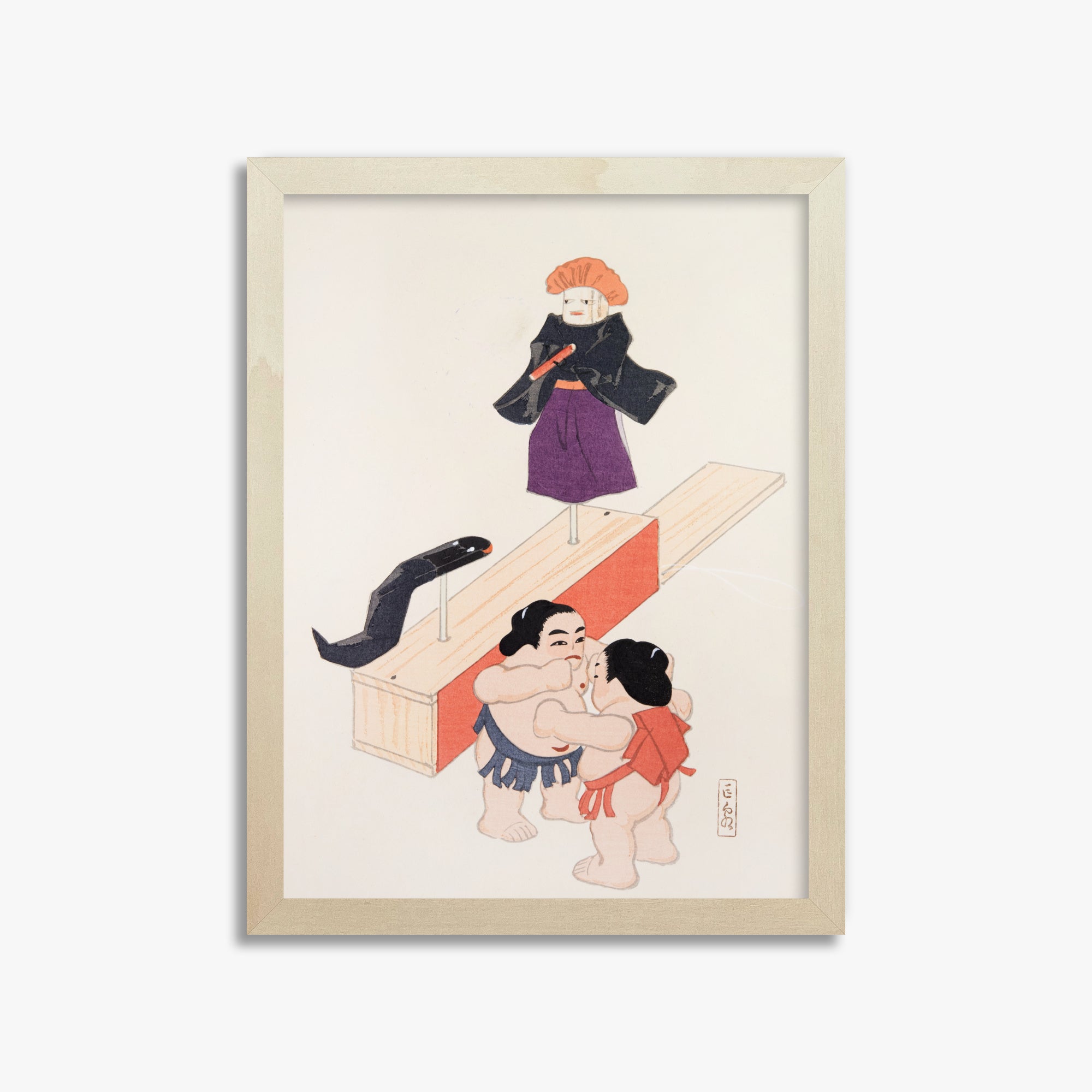 Kyosen's Collected Illustrations of Japanese Toys Nr. 61 ("Scena di bambola tradizionale giapponese")