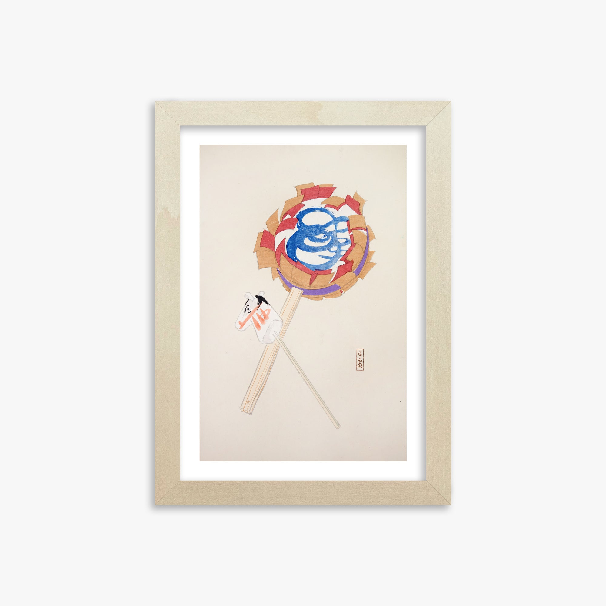 Kyosen's Collected Illustrations of Japanese Toys Nr. 62 ("Spiraling Horse Pinwheel")