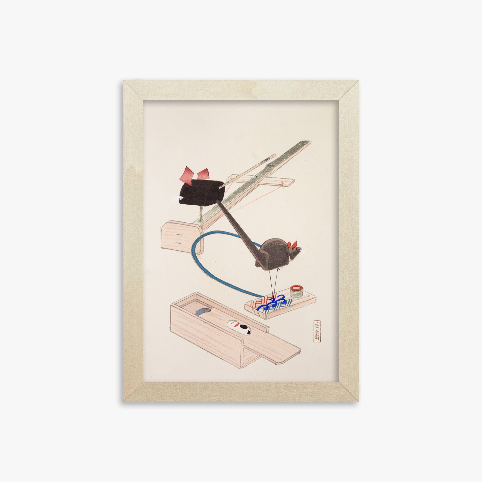 Kyosen's Collected Illustrations of Japanese Toys Nr. 64 ("Japanese Mousetrap Game")