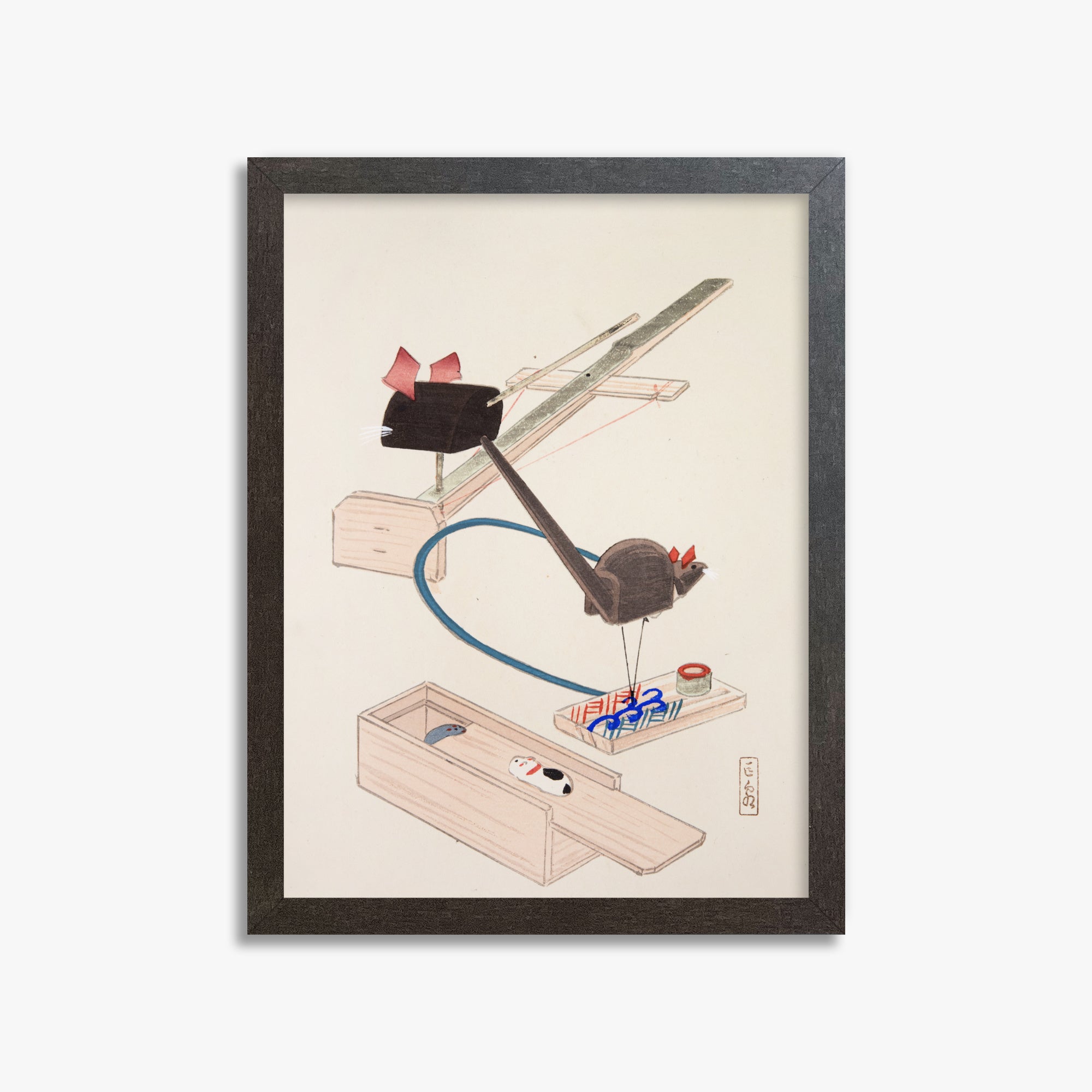 Kyosen's Collected Illustrations of Japanese Toys Nr. 64 ("Japanese Mousetrap Game")