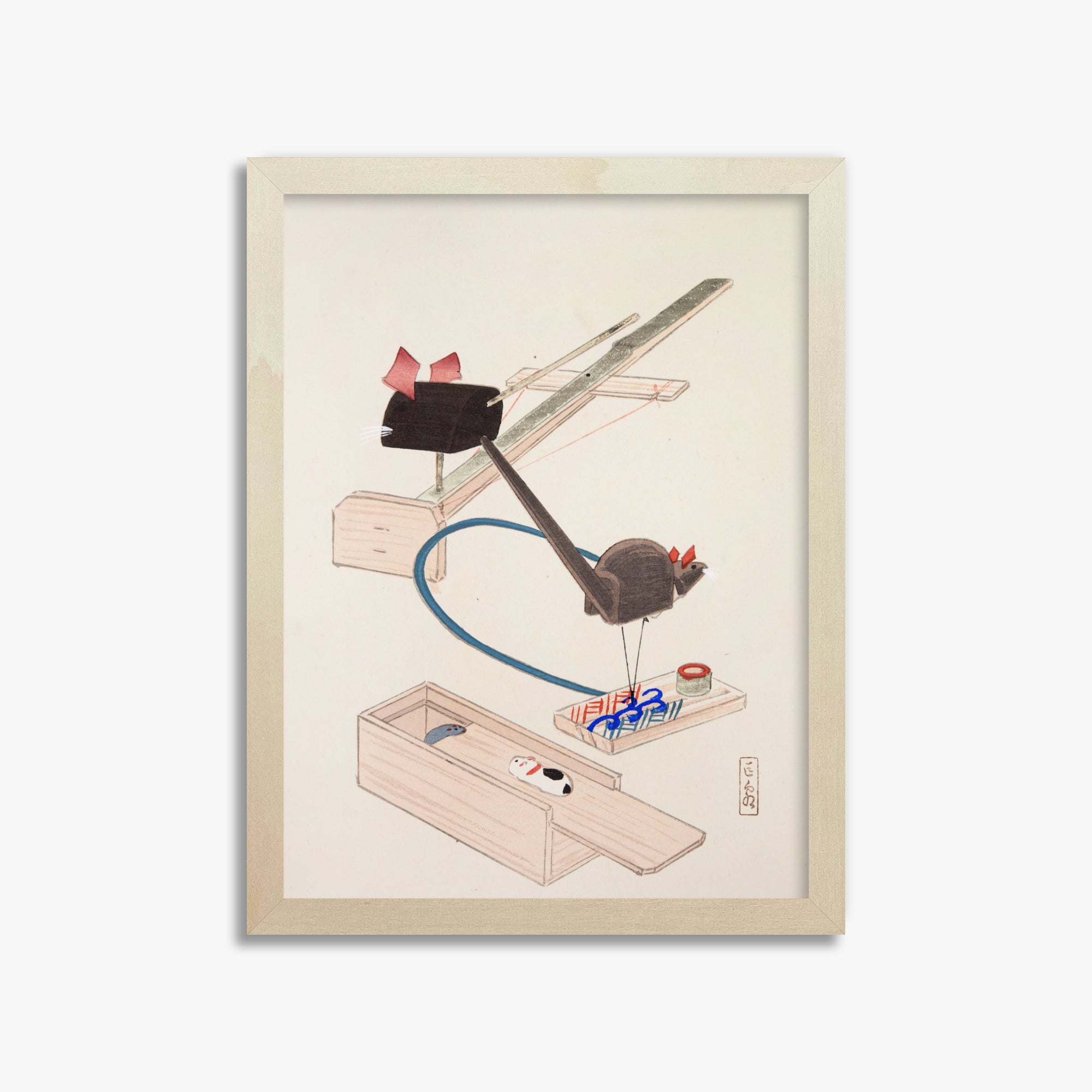 Kyosen's Collected Illustrations of Japanese Toys Nr. 64 ("Japanese Mousetrap Game")