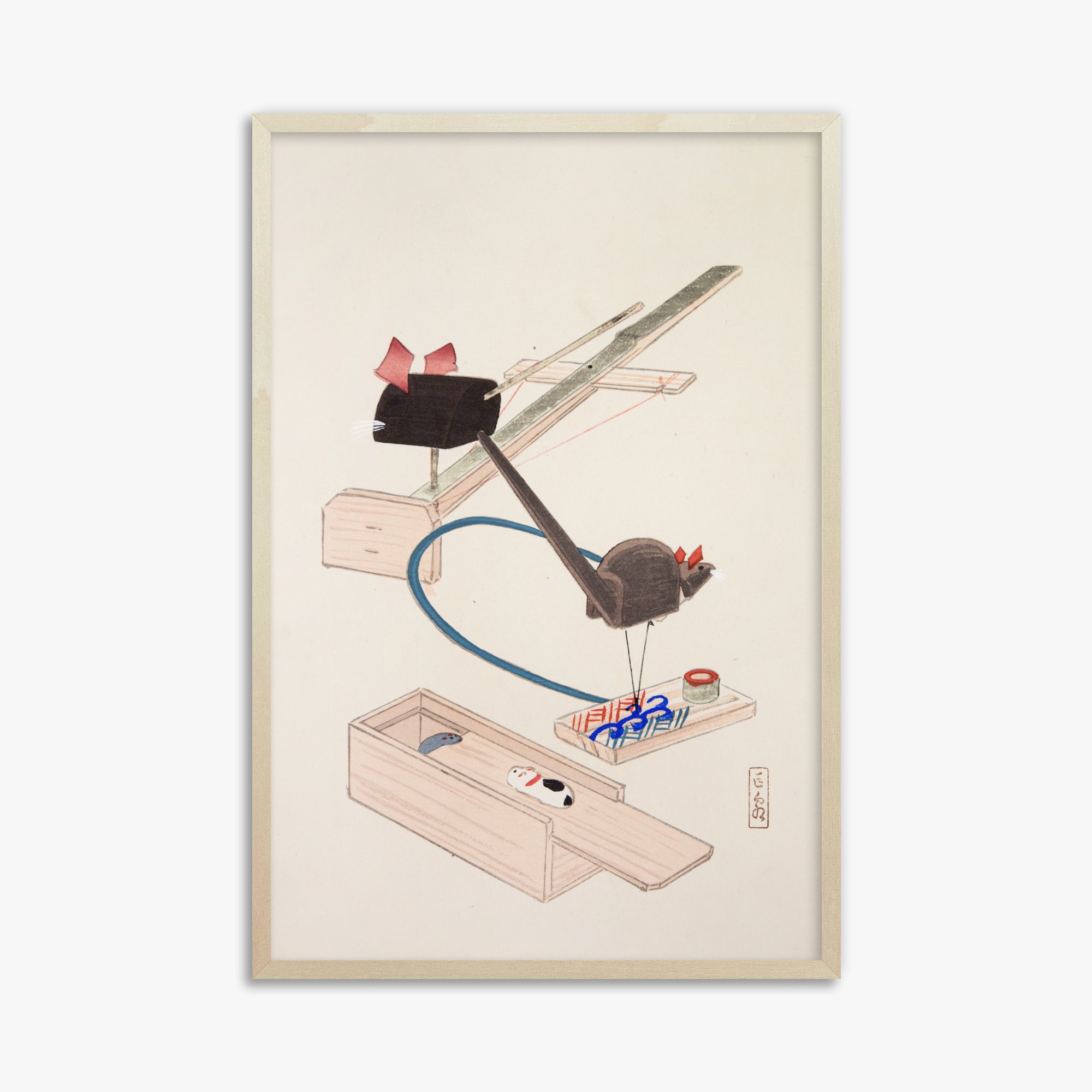 Kyosen's Collected Illustrations of Japanese Toys Nr. 64 ("Japanese Mousetrap Game")