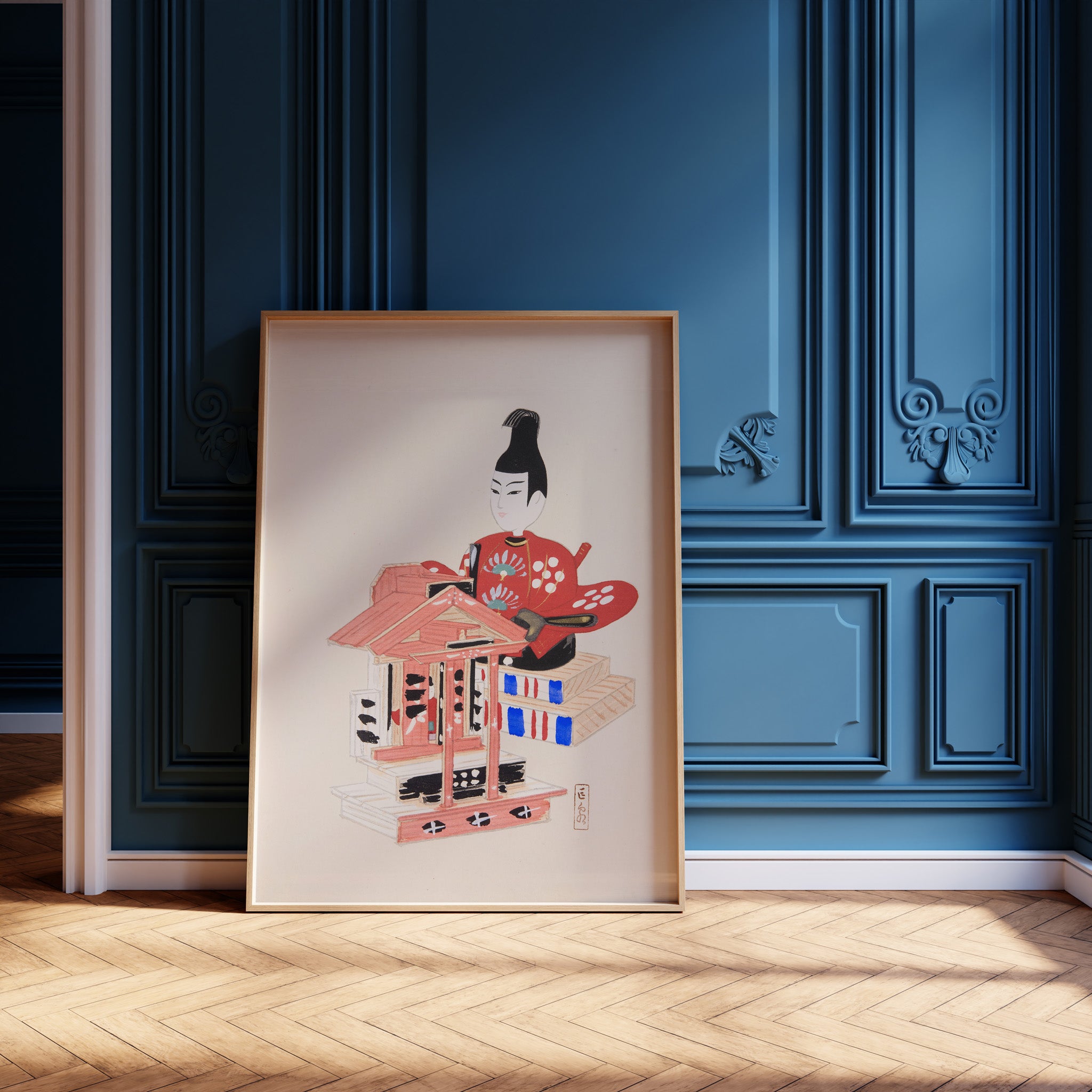 Design Concept No. 12 for Kawasaki Kyosen: Kyosen’s Collected Illustrations of Japanese Toys Nr. 65 ("Ancient Temple Guardian") Japanese Wall Art