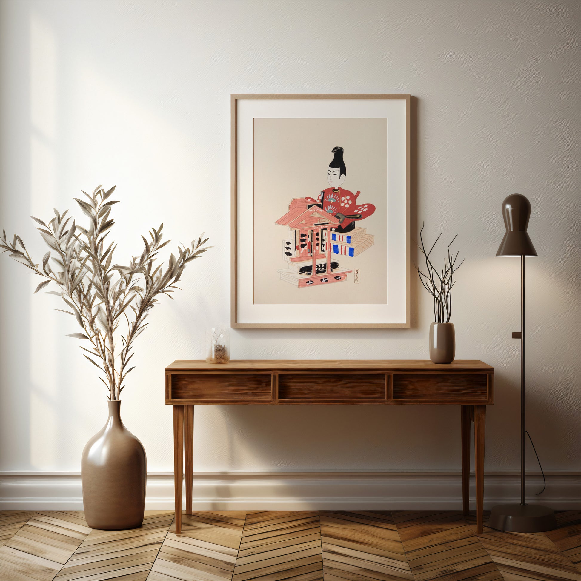 Design Concept No. 37 for Kawasaki Kyosen: Kyosen’s Collected Illustrations of Japanese Toys Nr. 65 ("Ancient Temple Guardian") Japanese Wall Art