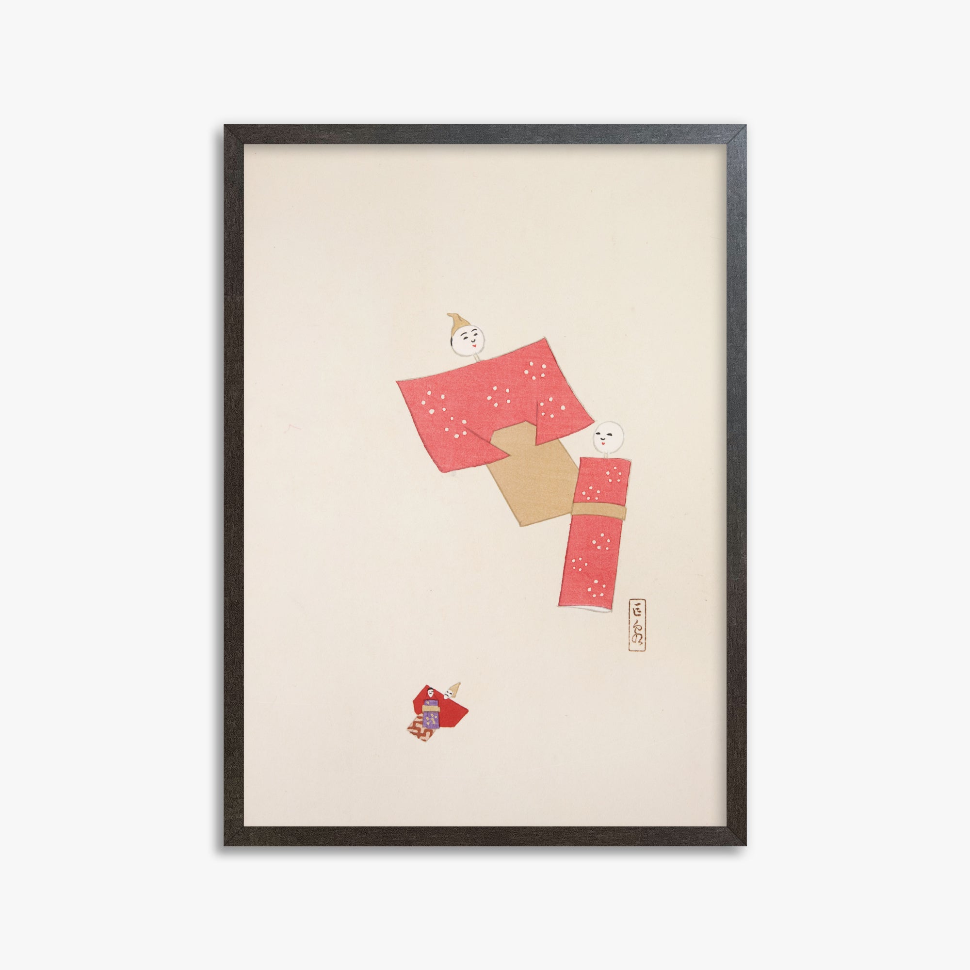 Kyosen's Collected Illustrations of Japanese Toys Nr. 66 ("Blushing Twin Paper Dolls")