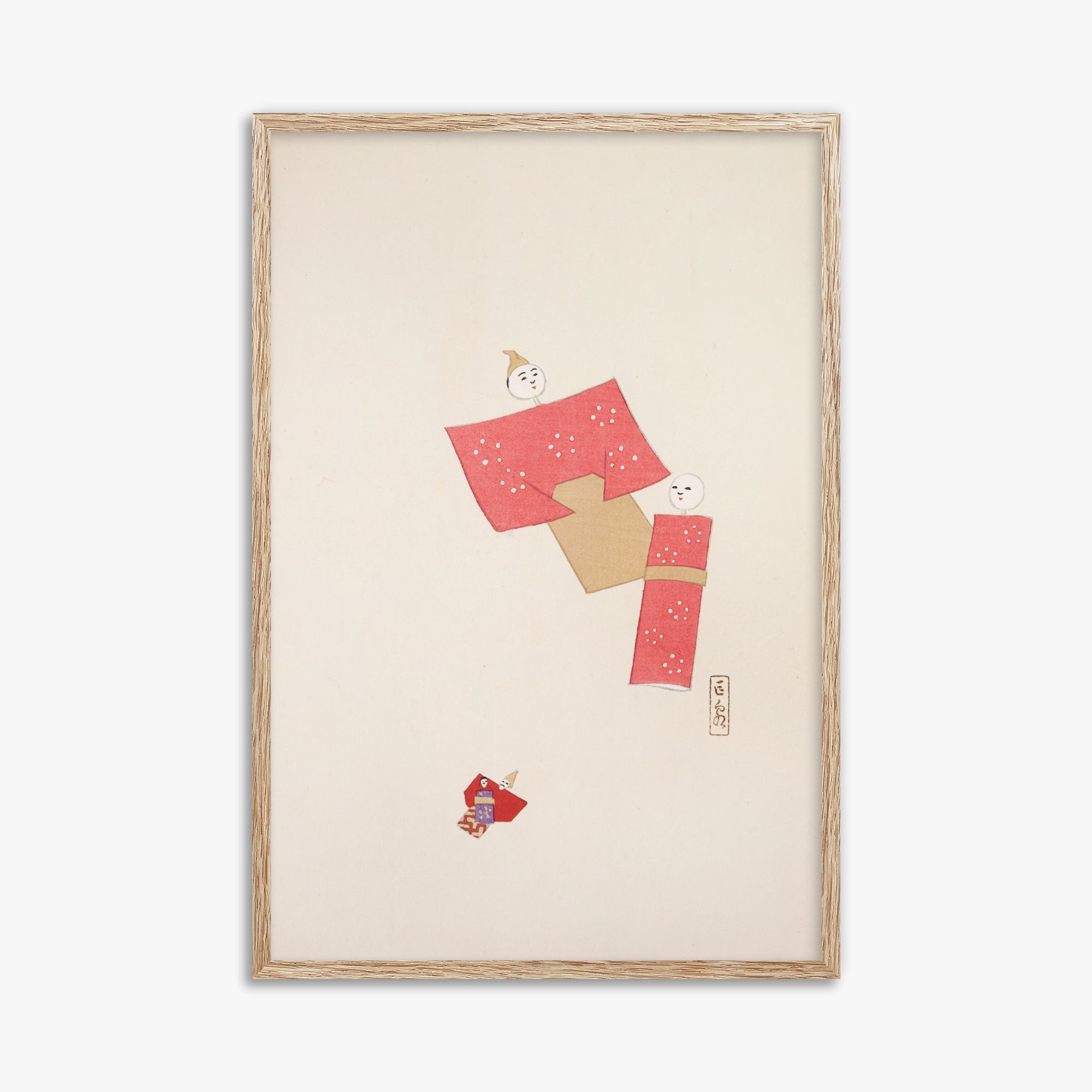 Kyosen's Collected Illustrations of Japanese Toys Nr. 66 ("Blushing Twin Paper Dolls")