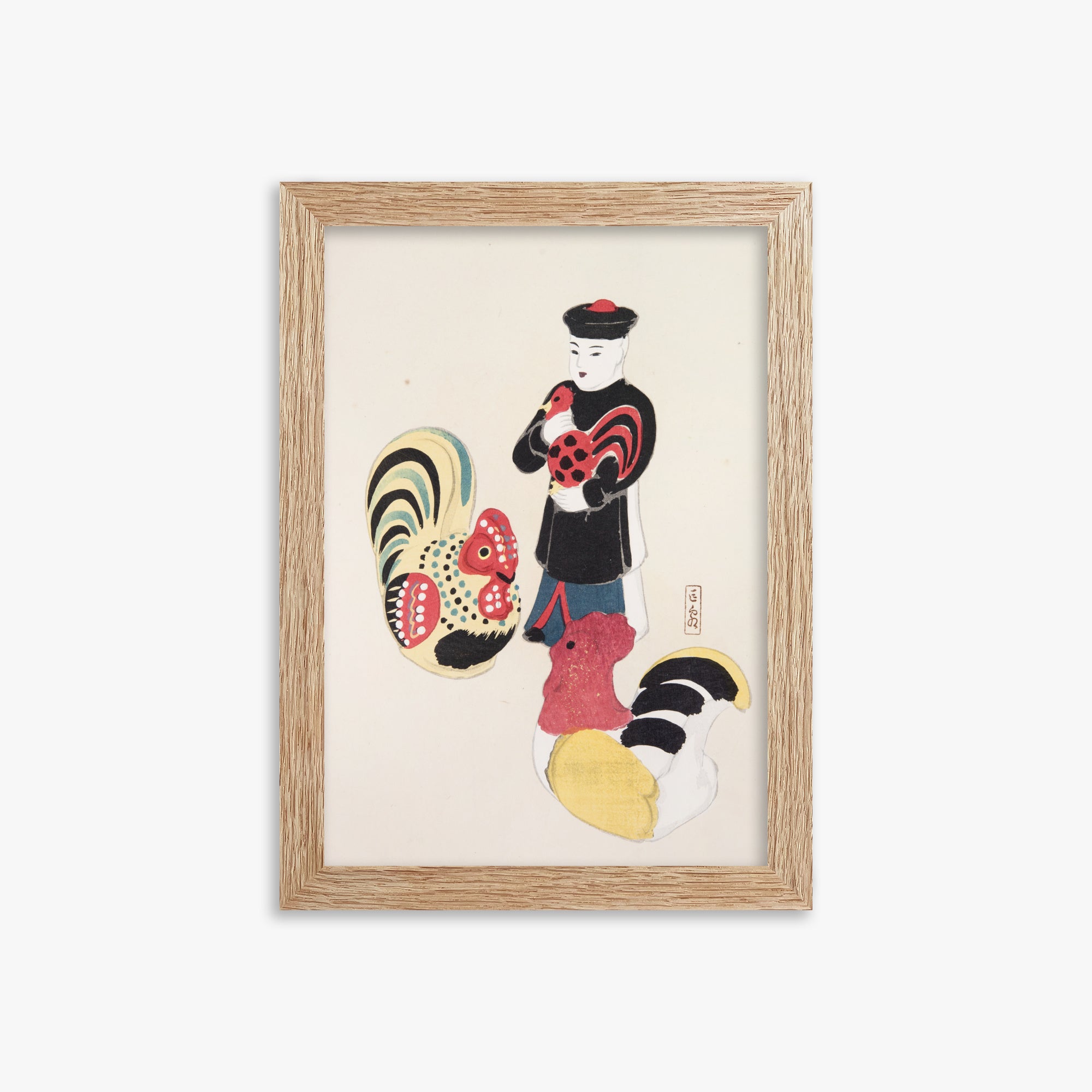 Kyosen's Collected Illustrations of Japanese Toys Nr. 67 ("Cock & Keeper Ensemble")