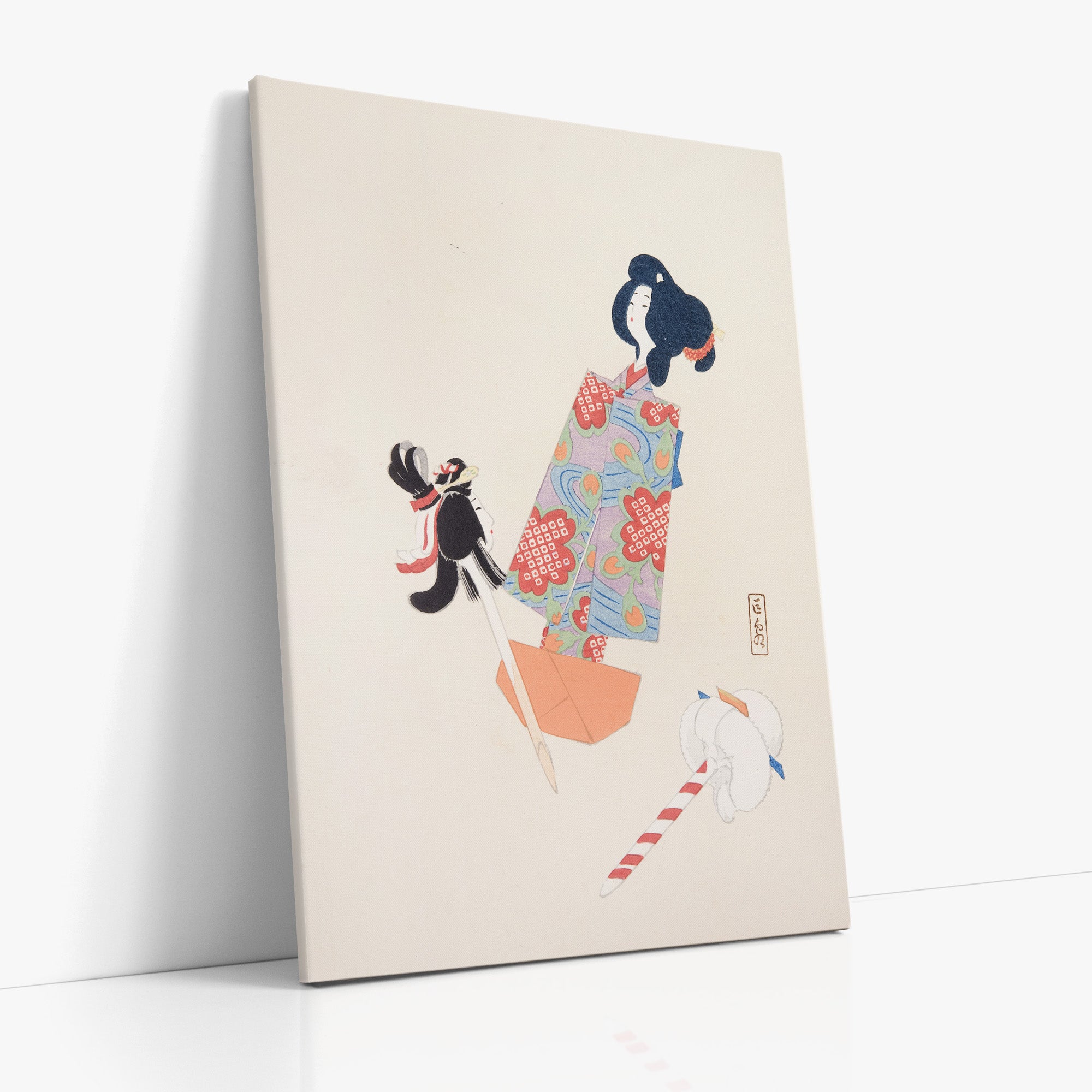 Kawasaki Kyosen’s Collected Illustrations of Japanese Toys No. 69 ("Cherry Blossom Dreams"), Vintage Japanese Wall Art Print - Japanese Post