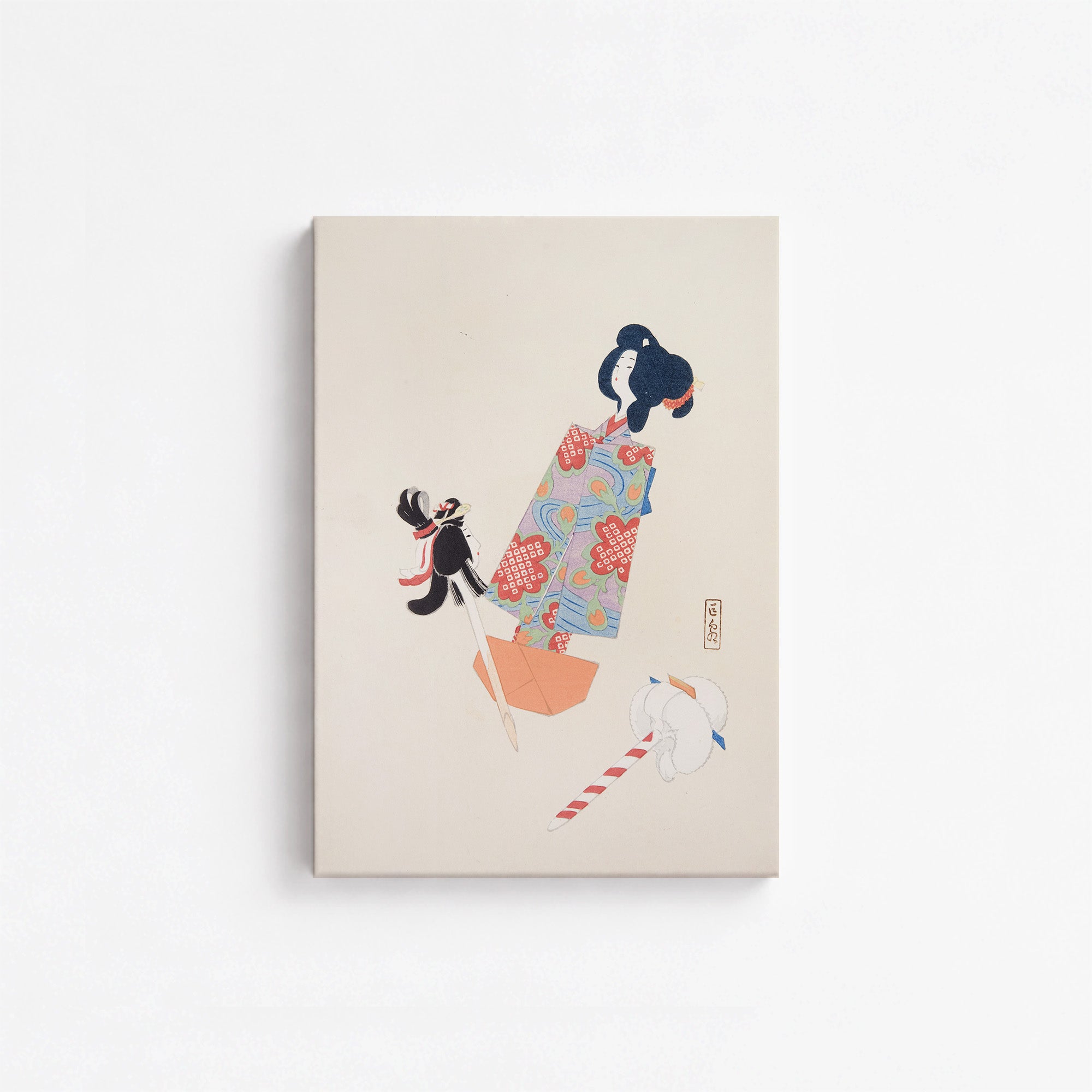 Kawasaki Kyosen’s Collected Illustrations of Japanese Toys No. 69 ("Cherry Blossom Dreams"), Vintage Japanese Wall Art Print - Japanese Post