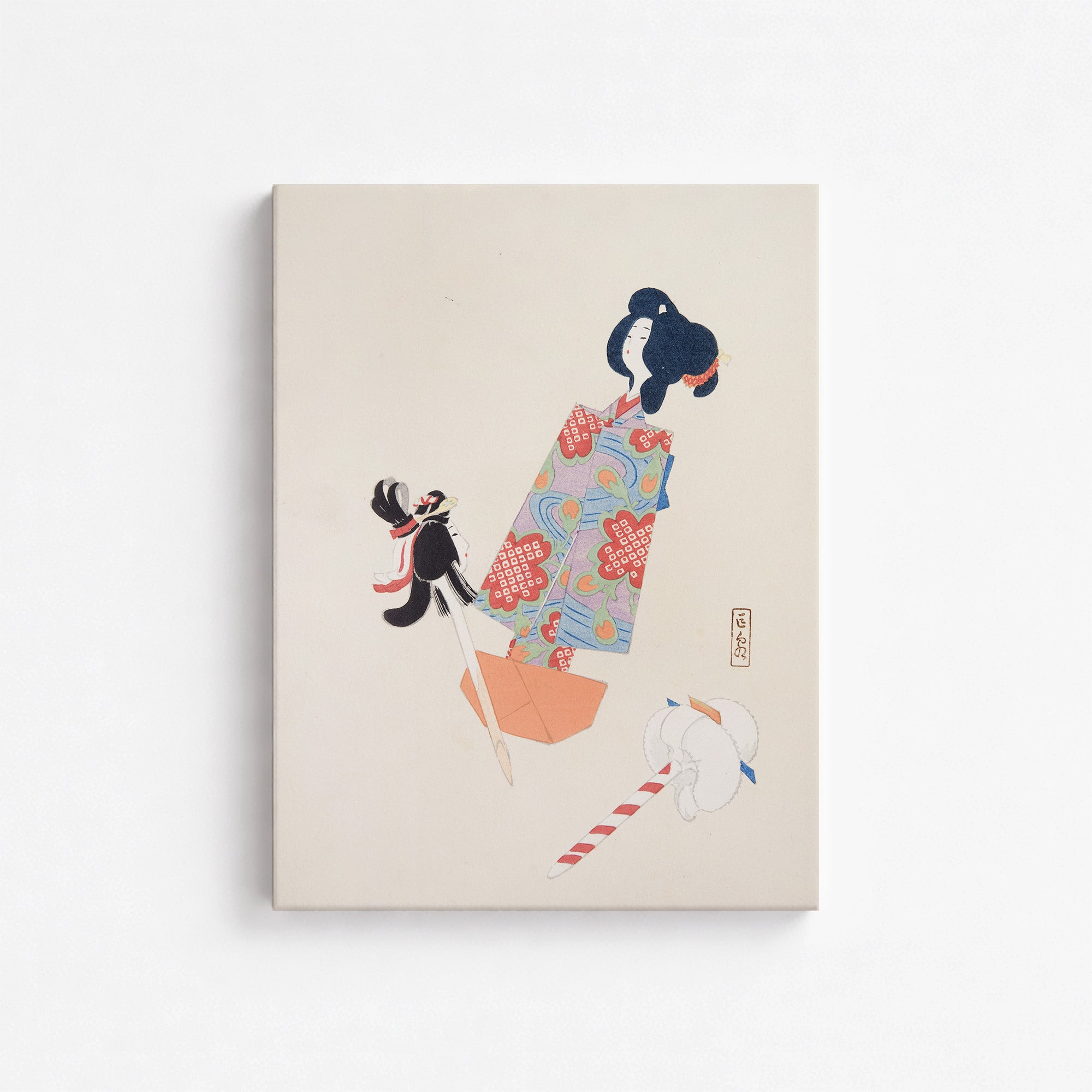 Kawasaki Kyosen’s Collected Illustrations of Japanese Toys No. 69 ("Cherry Blossom Dreams"), Vintage Japanese Wall Art Print - Japanese Post