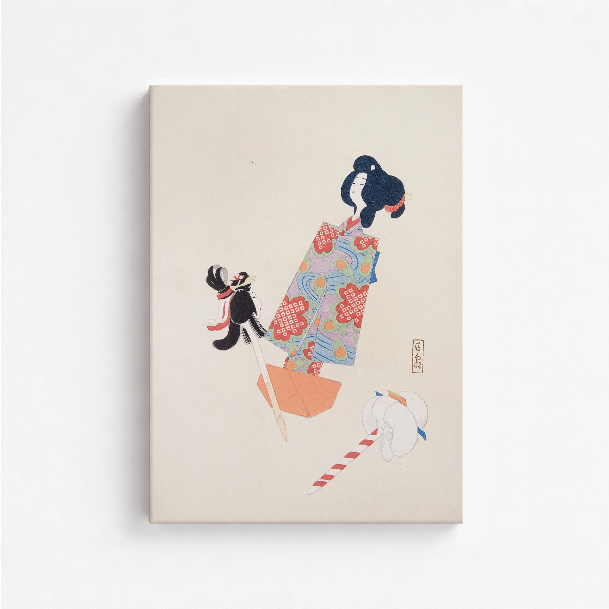 Kawasaki Kyosen’s Collected Illustrations of Japanese Toys No. 69 ("Cherry Blossom Dreams"), Vintage Japanese Wall Art Print - Japanese Post