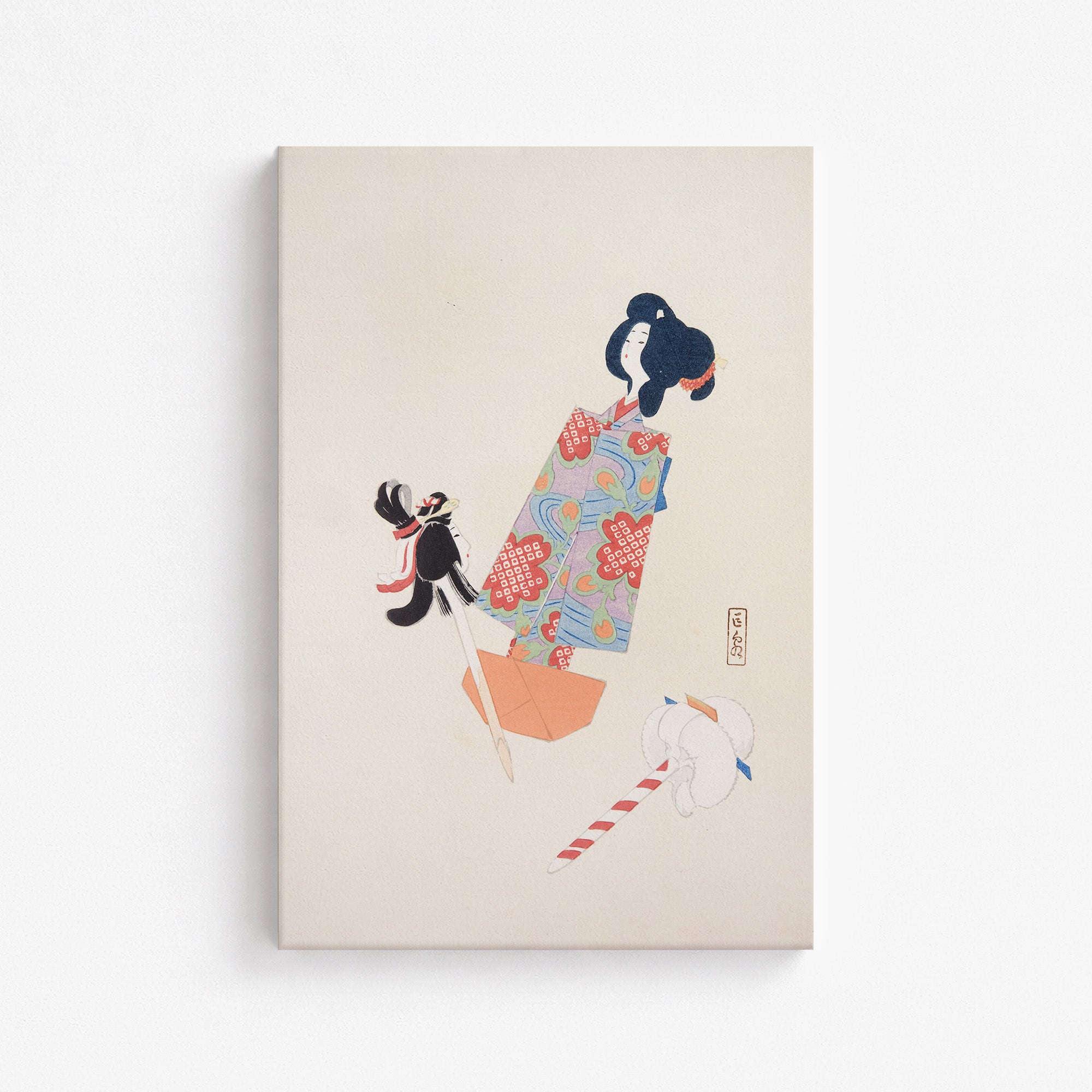 Kawasaki Kyosen’s Collected Illustrations of Japanese Toys No. 69 ("Cherry Blossom Dreams"), Vintage Japanese Wall Art Print - Japanese Post