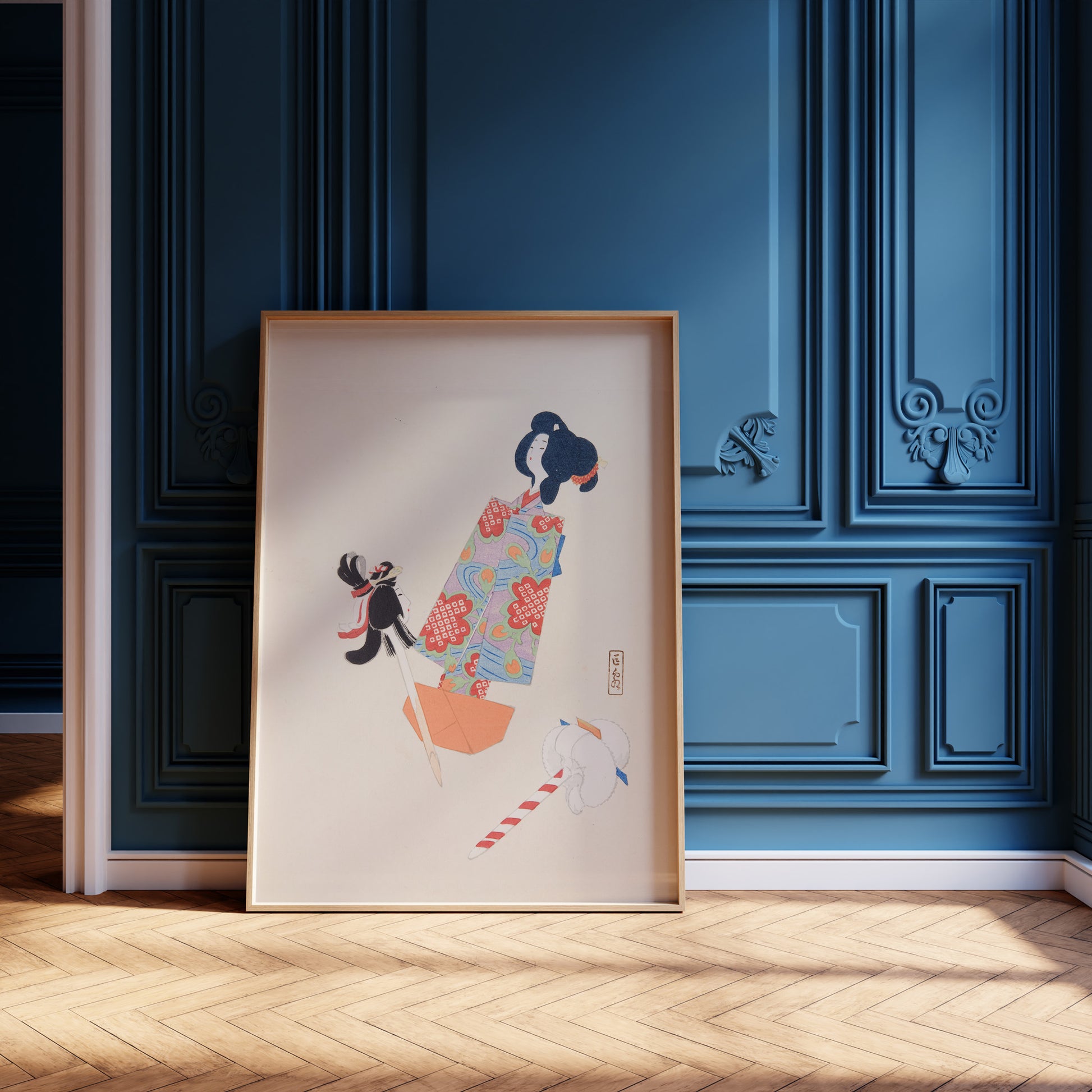 Design Concept No. 12 for Kawasaki Kyosen: Kyosen’s Collected Illustrations of Japanese Toys Nr. 69 ("Cherry Blossom Dreams") Japanese Wall Art