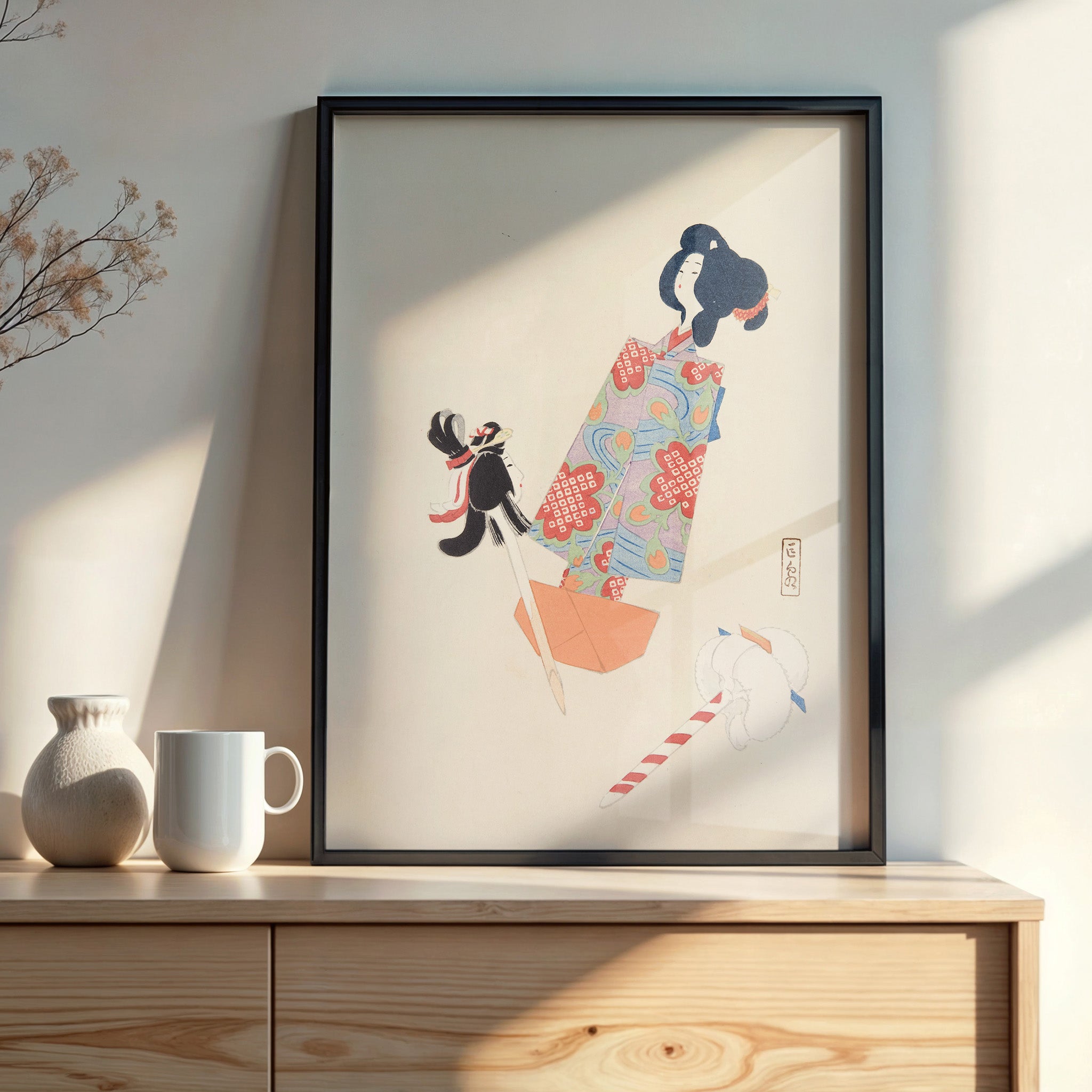 Design Concept No. 22 for Kawasaki Kyosen: Kyosen’s Collected Illustrations of Japanese Toys Nr. 69 ("Cherry Blossom Dreams") Japanese Wall Art