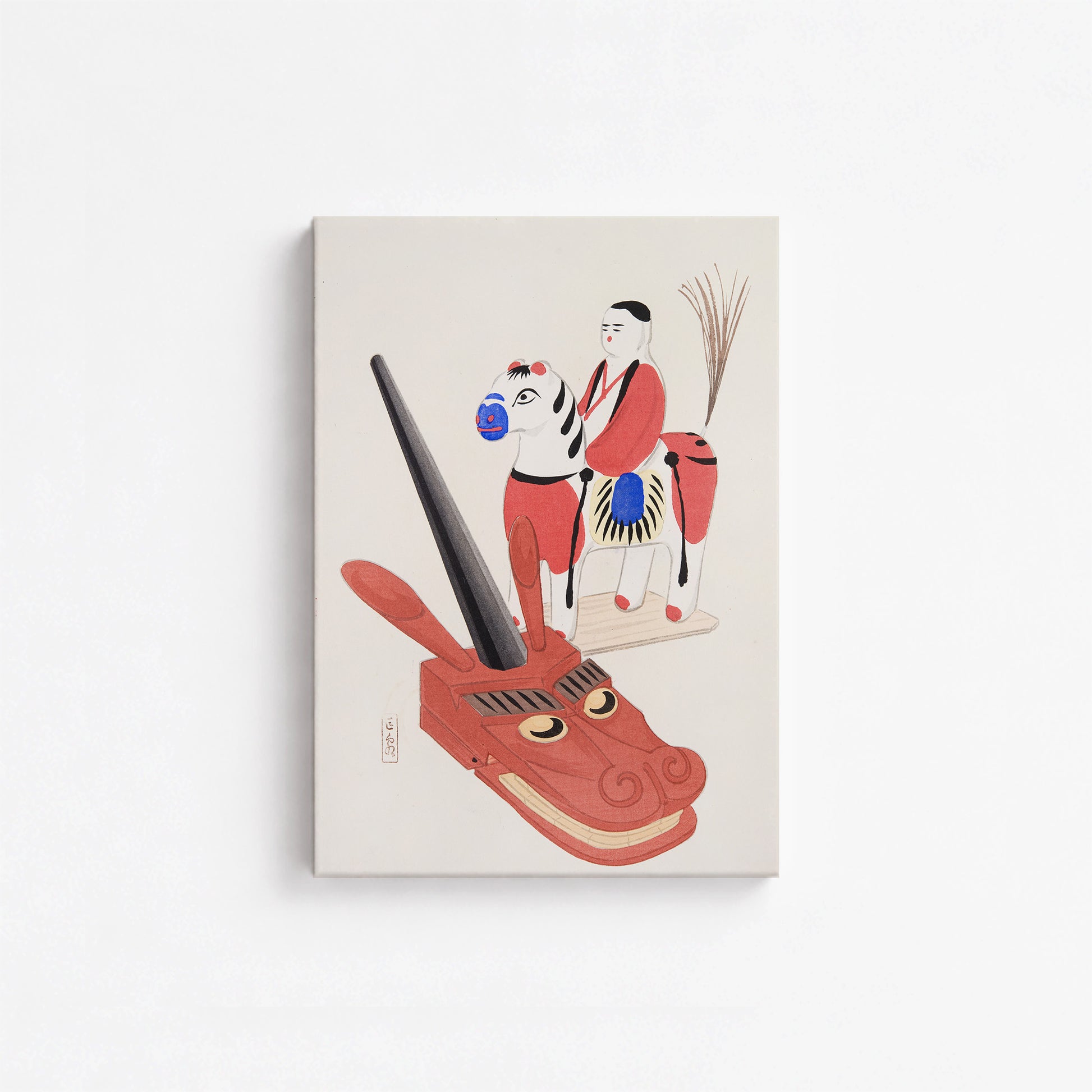 Kawasaki Kyosen: Kyosen’s Collected Illustrations of Japanese Toys Nr. 73 ("Eastern Folk Toys"), 21x30cm Satin Canvas Art Reproduction