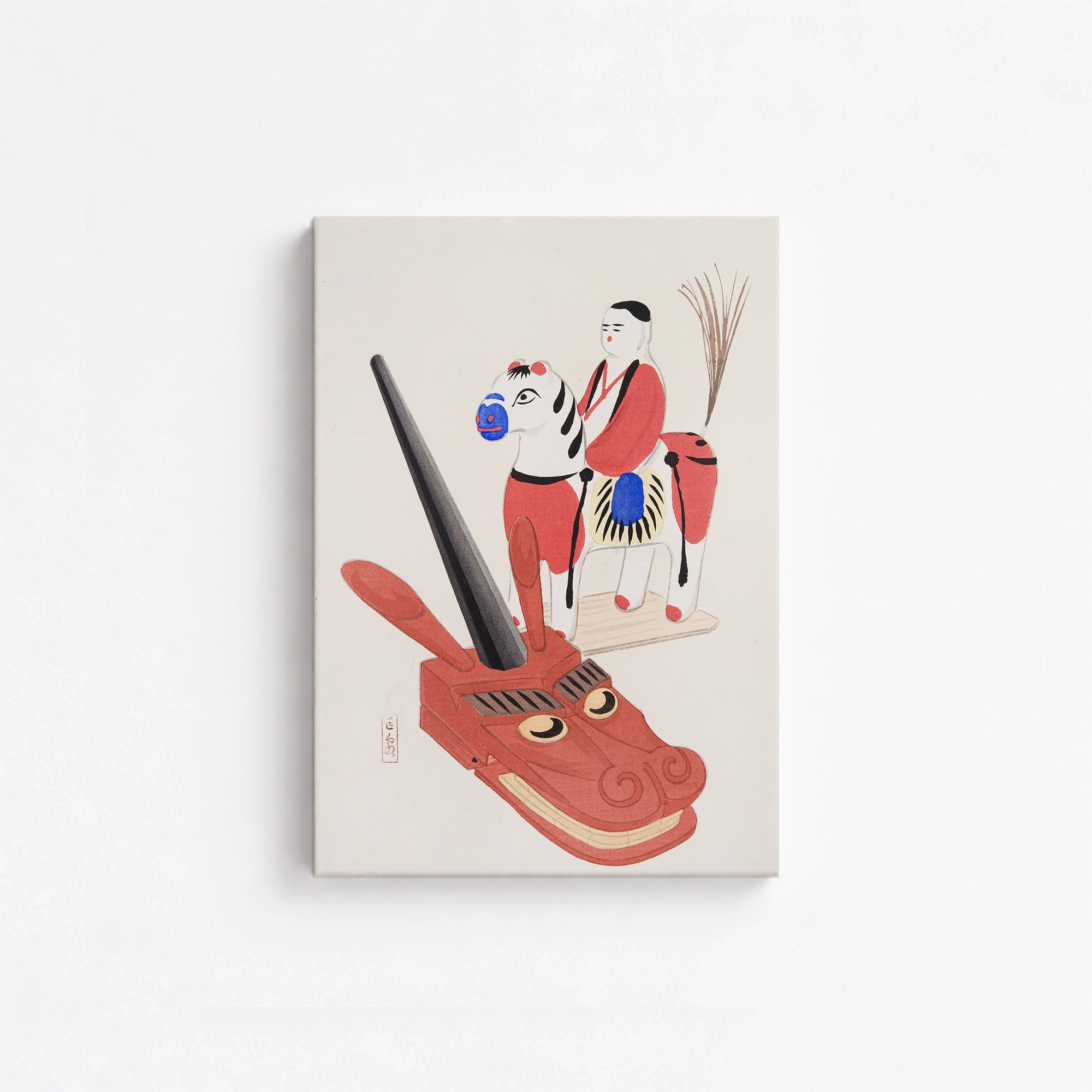 Kawasaki Kyosen: Kyosen’s Collected Illustrations of Japanese Toys Nr. 73 ("Eastern Folk Toys"), 21x30cm Satin Canvas Art Reproduction