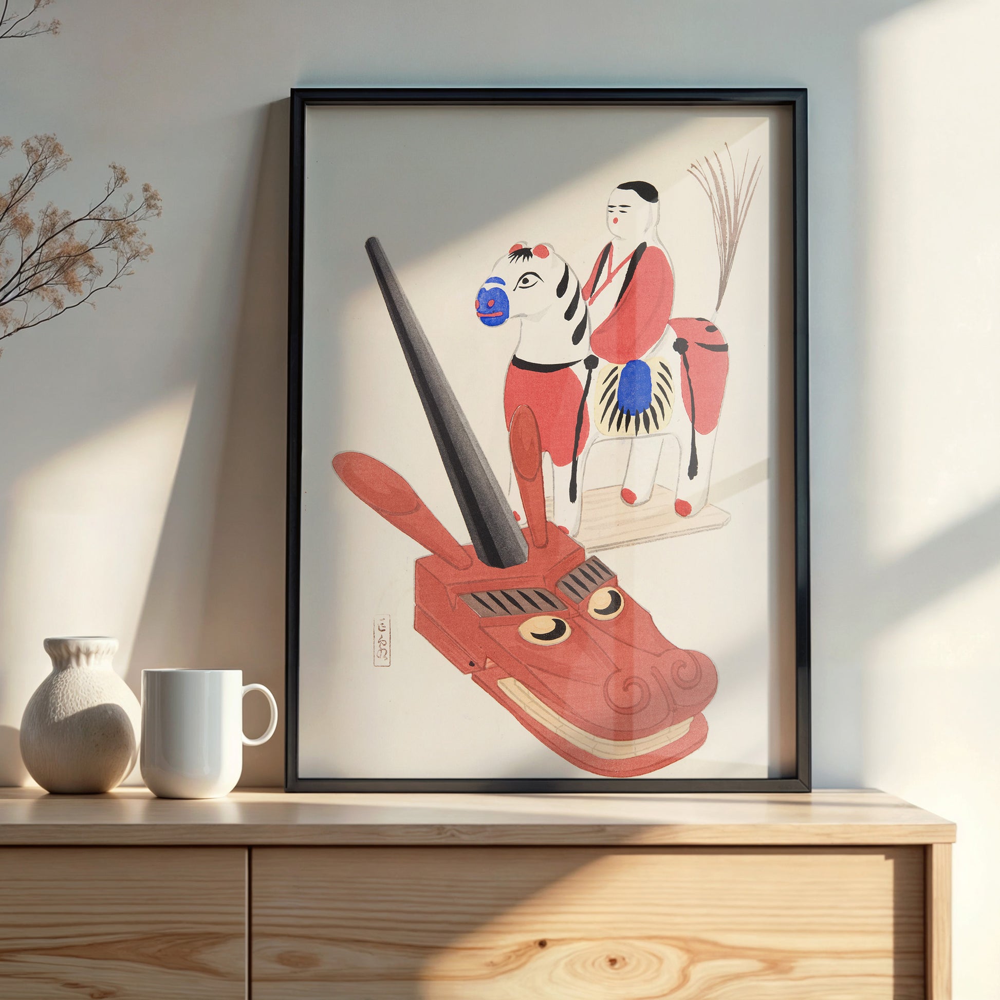 Design Concept No. 22 for Kawasaki Kyosen: Kyosen’s Collected Illustrations of Japanese Toys Nr. 73 ("Eastern Folk Toys") Japanese Wall Art
