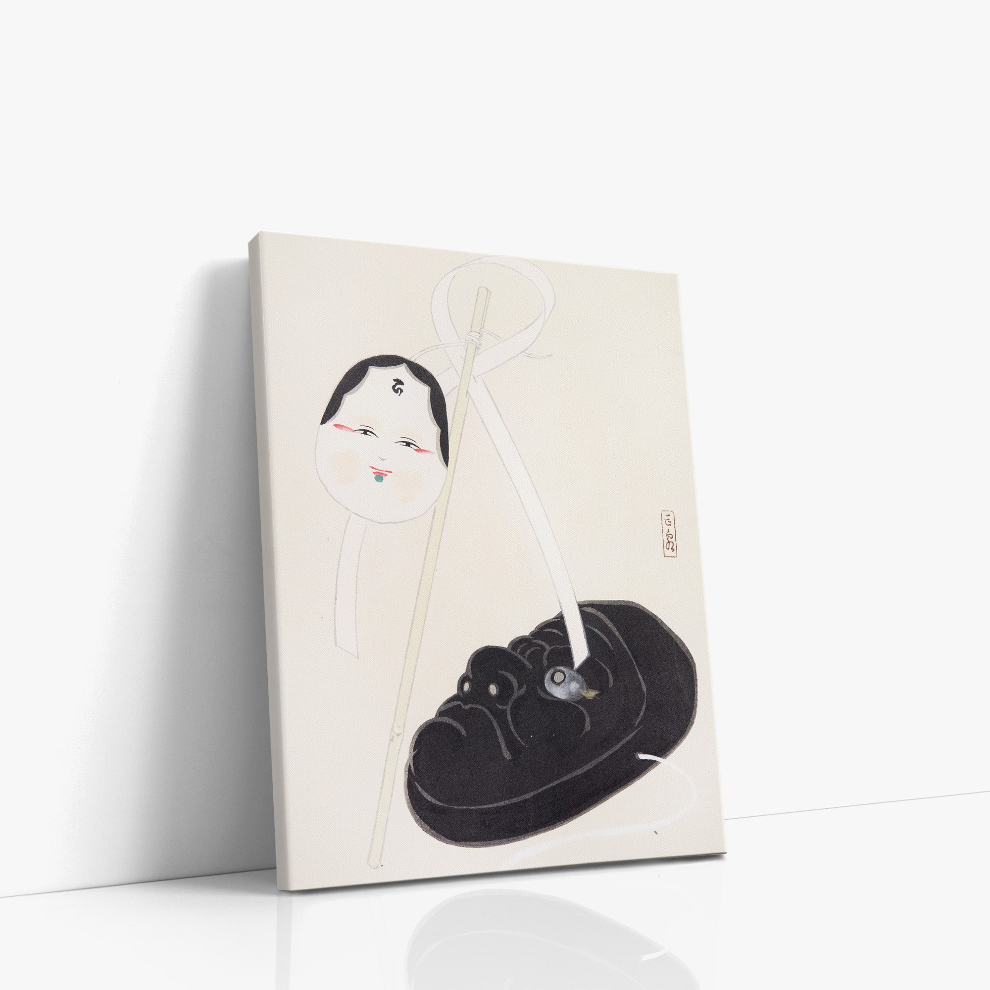 Kyosen's Collected Illustrations of Japanese Toys Nr. 74 ("Yin and Yang Japanese Masks")