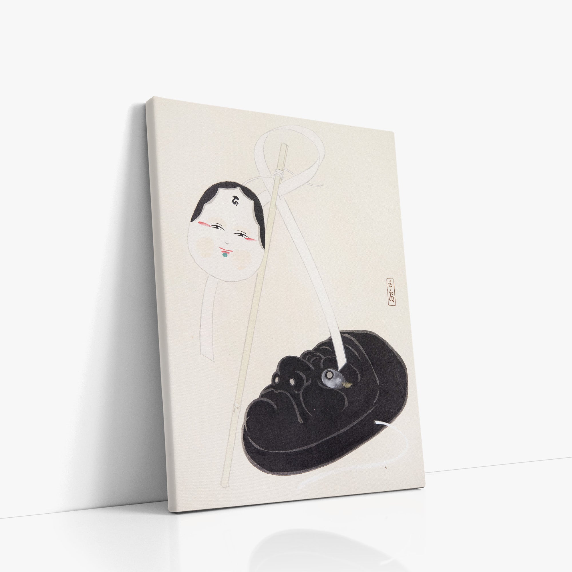 Kyosen's Collected Illustrations of Japanese Toys Nr. 74 ("Yin and Yang Japanese Masks")