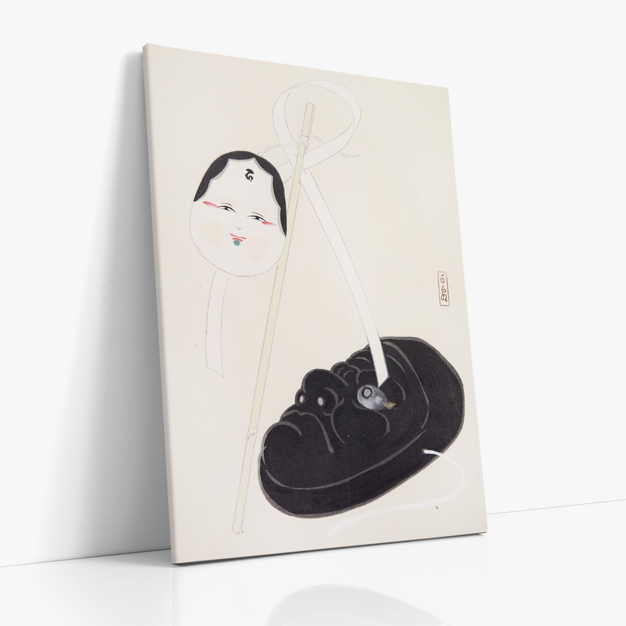 Kyosen's Collected Illustrations of Japanese Toys Nr. 74 ("Yin and Yang Japanese Masks")