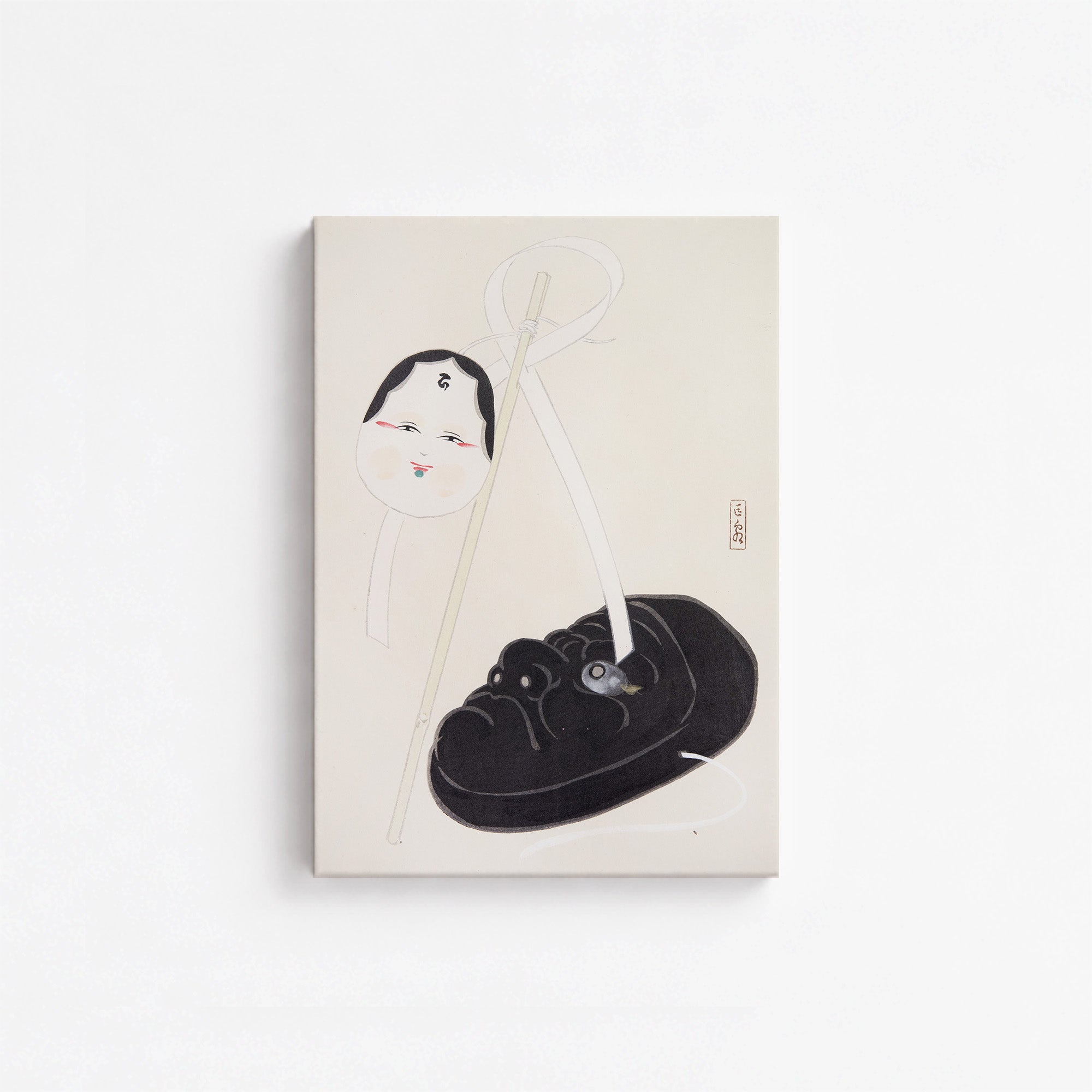 Kyosen's Collected Illustrations of Japanese Toys Nr. 74 ("Yin and Yang Japanese Masks")