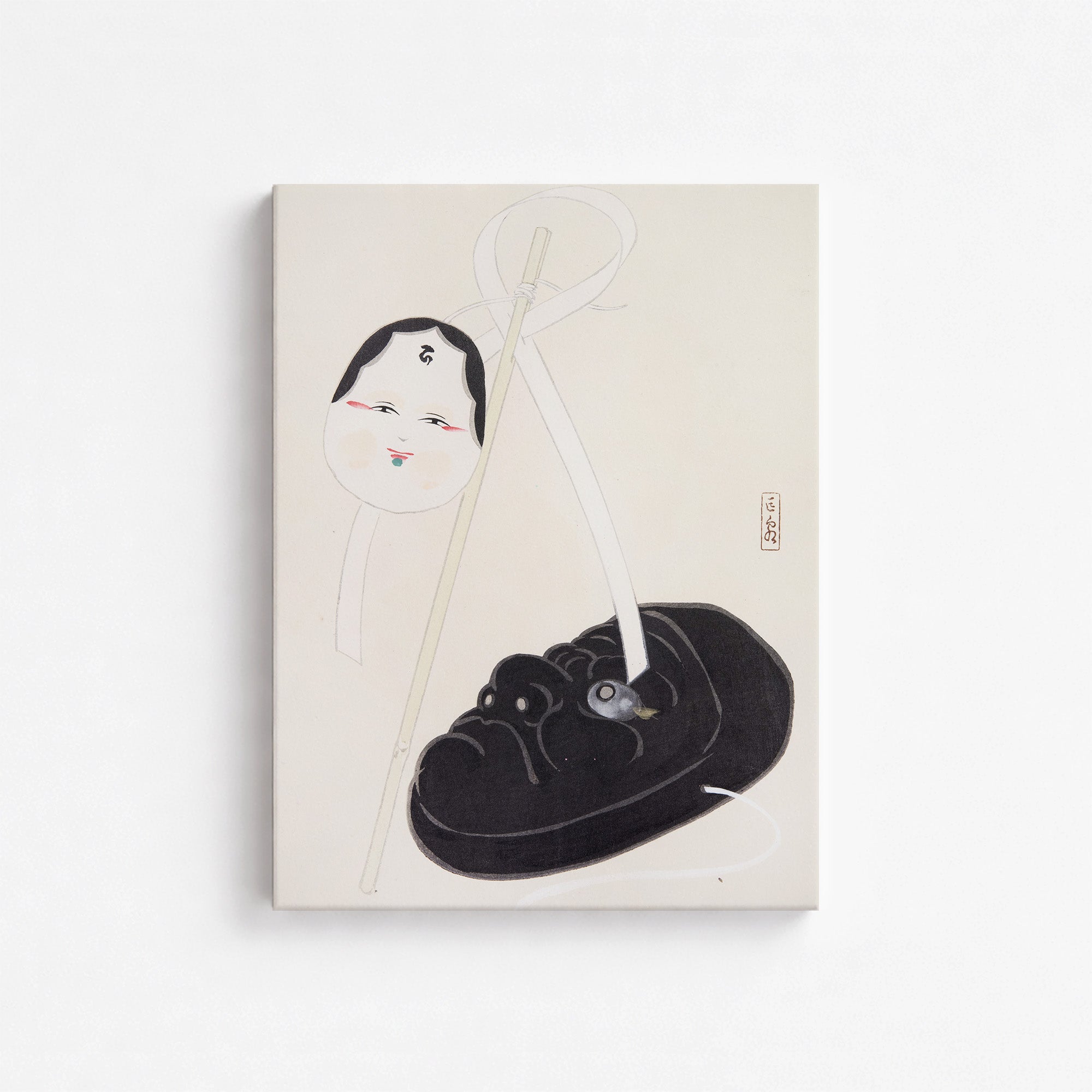 Kyosen's Collected Illustrations of Japanese Toys Nr. 74 ("Yin and Yang Japanese Masks")