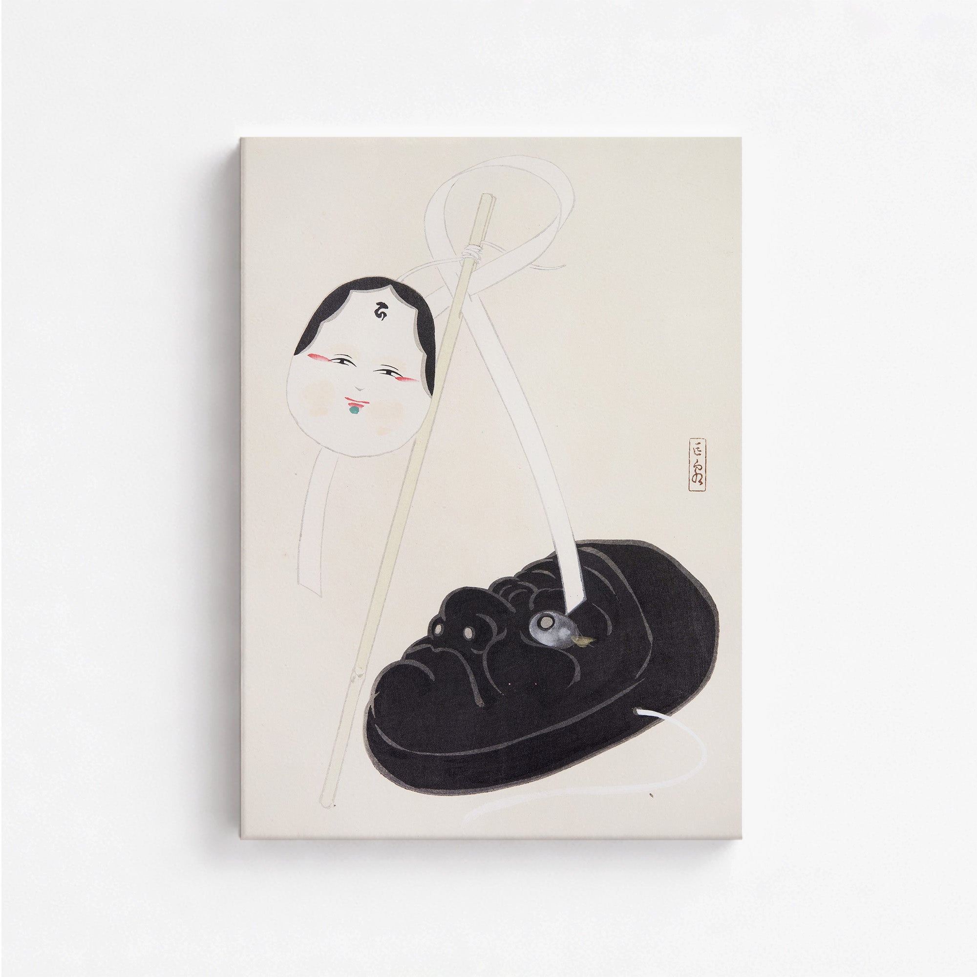 Kyosen's Collected Illustrations of Japanese Toys Nr. 74 ("Yin and Yang Japanese Masks")