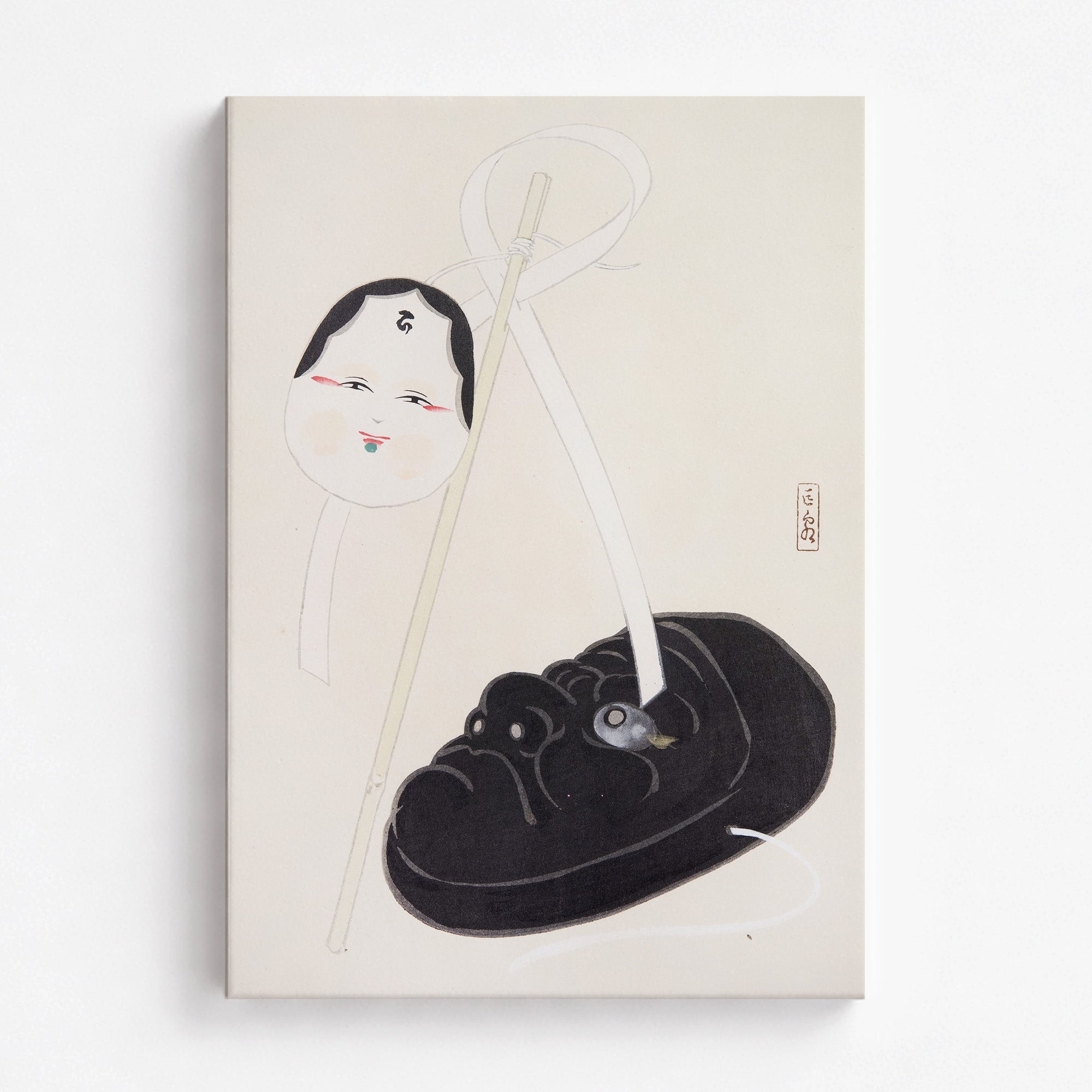 Kyosen's Collected Illustrations of Japanese Toys Nr. 74 ("Yin and Yang Japanese Masks")