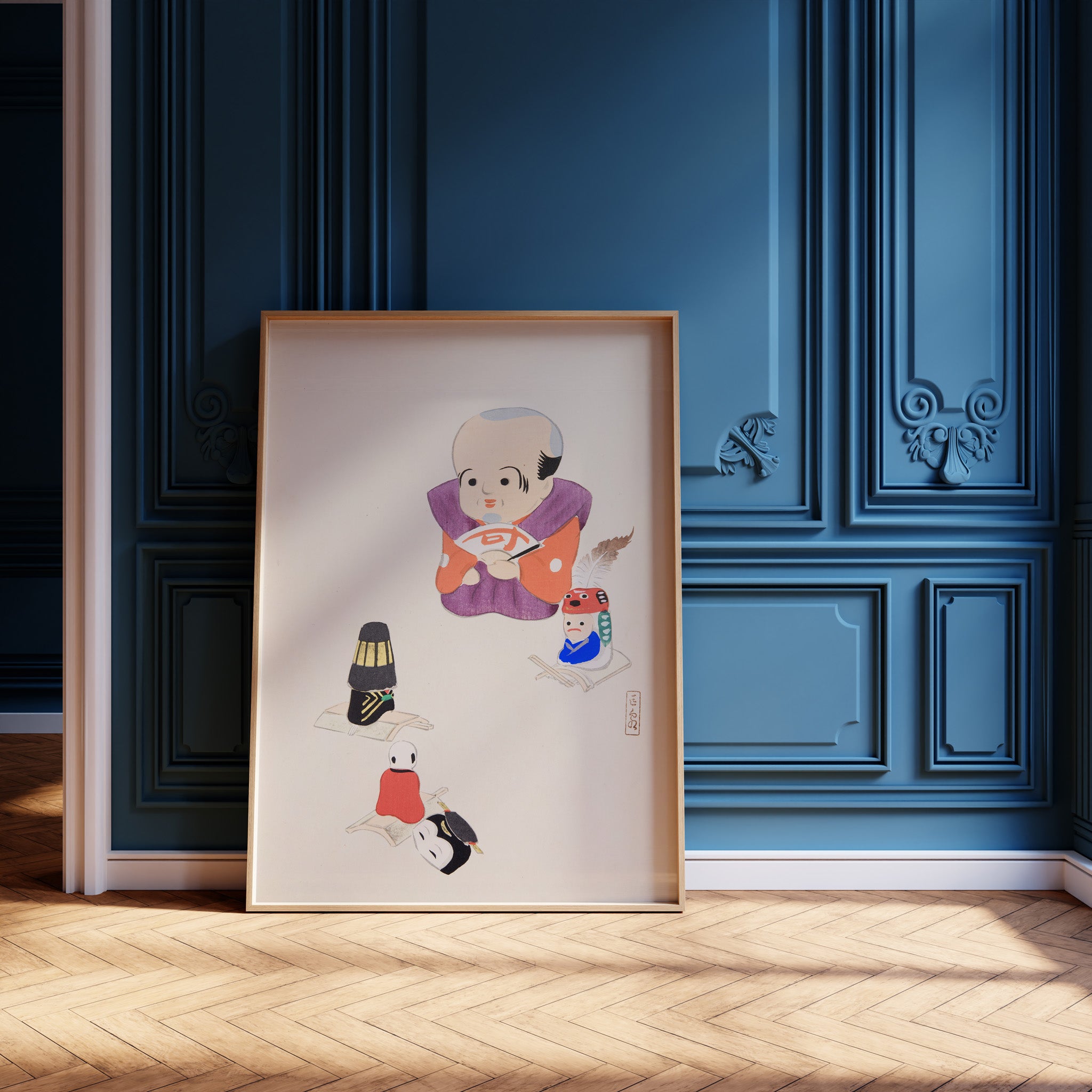 Design Concept No. 12 for Kawasaki Kyosen: Kyosen’s Collected Illustrations of Japanese Toys Nr. 78 ("Traditional Oriental Toys") Japanese Wall Art