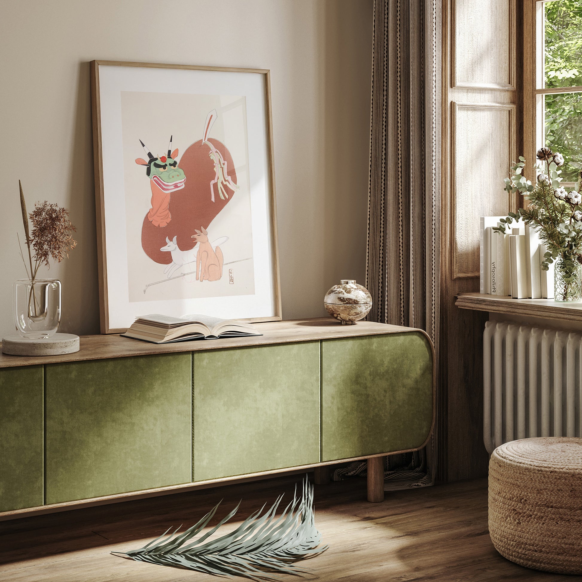 Design Concept No. 23 for Kawasaki Kyosen: Kyosen’s Collected Illustrations of Japanese Toys Nr. 79 ("Mythical Companions") Japanese Wall Art