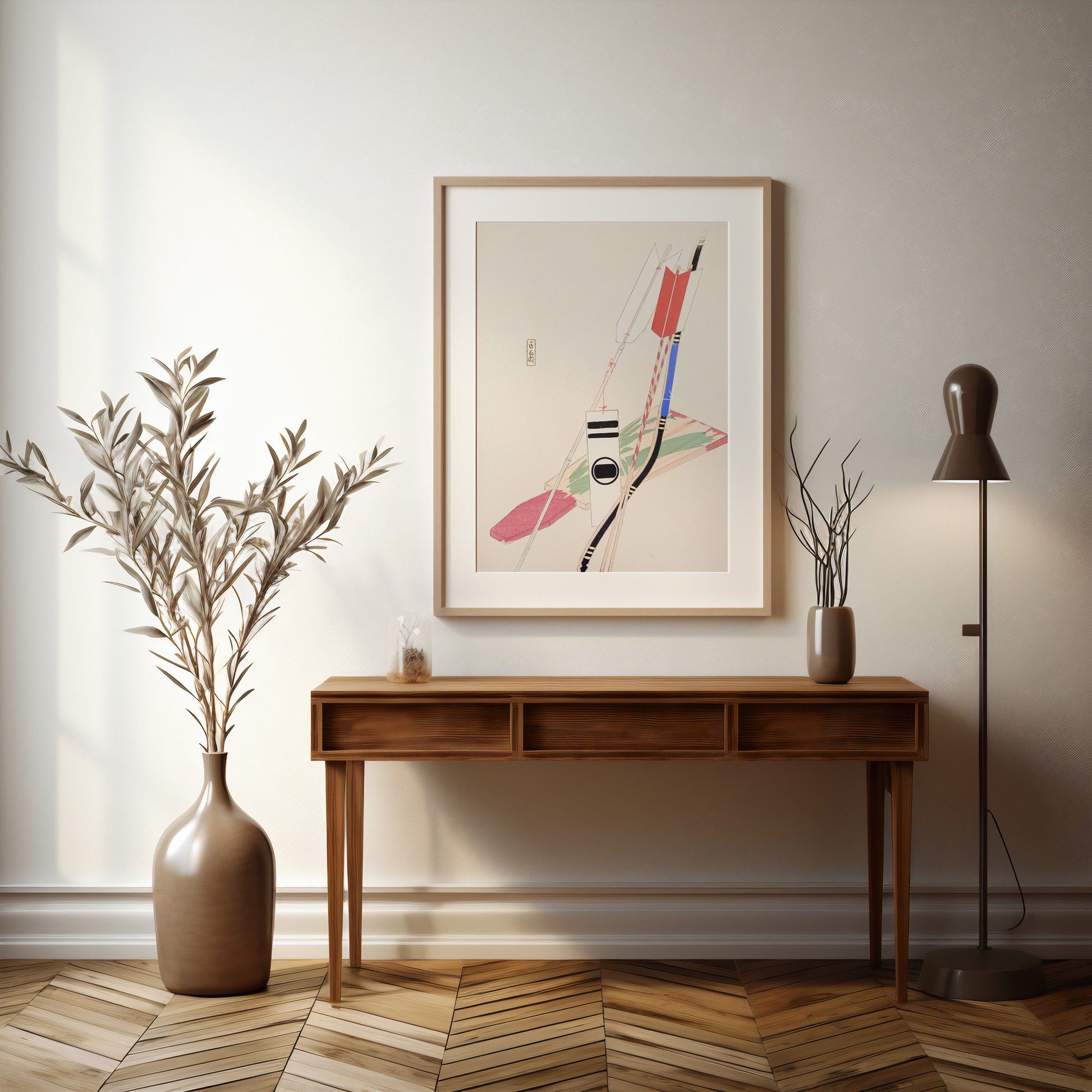 Design Concept No. 37 for Kawasaki Kyosen: Kyosen’s Collected Illustrations of Japanese Toys Nr. 80 ("Traditional Bow Game") Japanese Wall Art