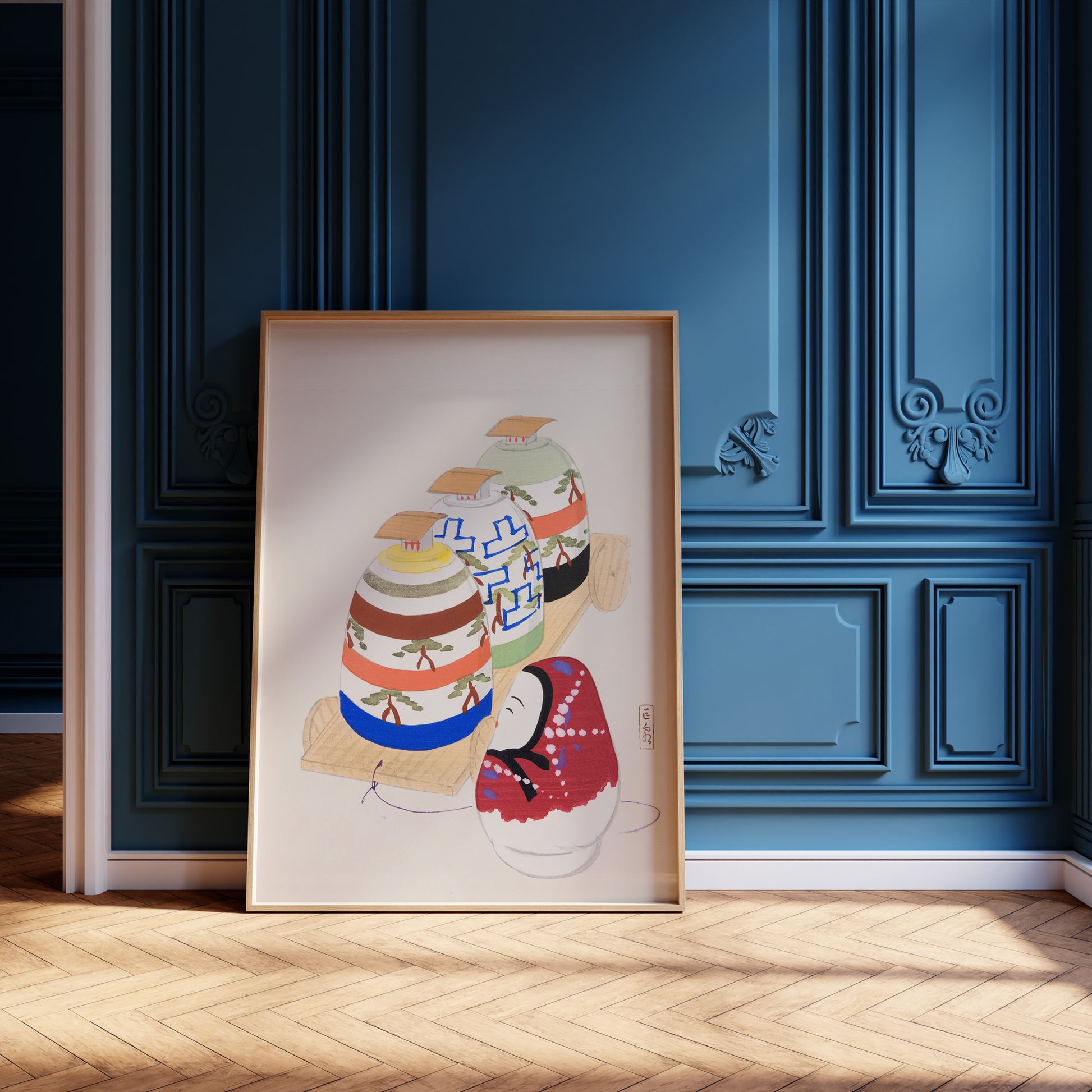 Design Concept No. 12 for Kawasaki Kyosen: Kyosen’s Collected Illustrations of Japanese Toys Nr. 83 ("Oriental Pottery Collection") Japanese Wall Art