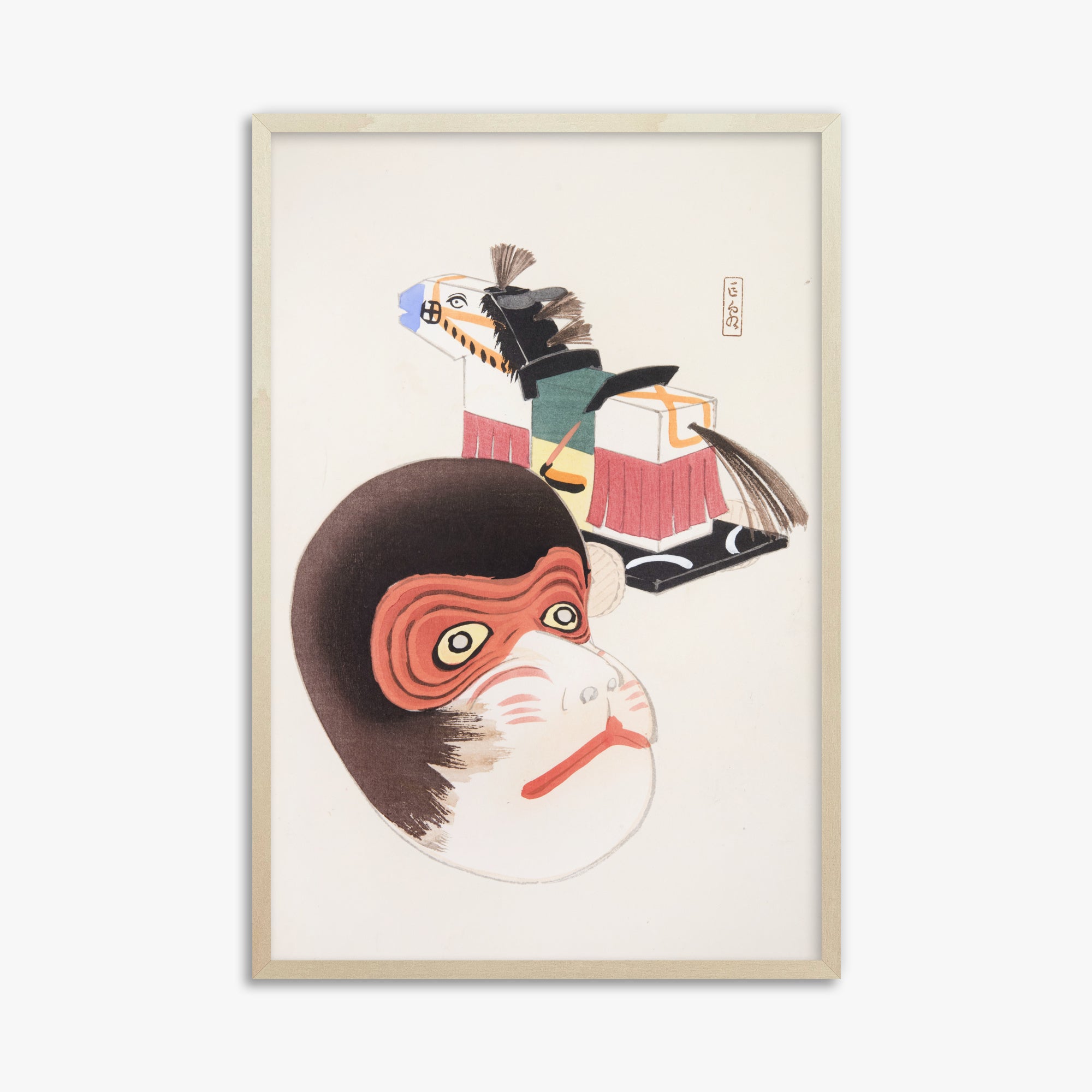 Kyosen's Collected Illustrations of Japanese Toys Nr. 84 ("Monkey Mask & Steed Vintage Toys")