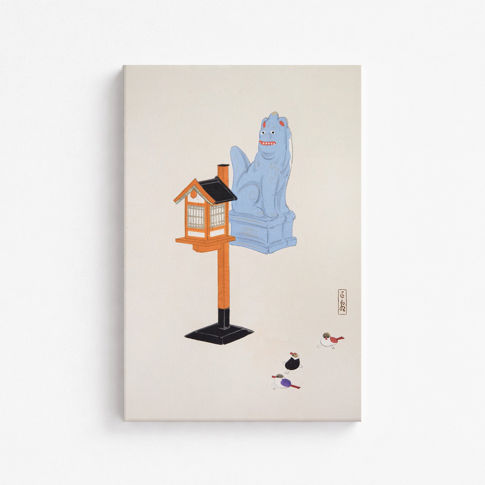 Kawasaki Kyosen: Kyosen’s Collected Illustrations of Japanese Toys Nr. 85 ("Guardian Spirit Vigil"), 61x91cm Satin Canvas Art Reproduction